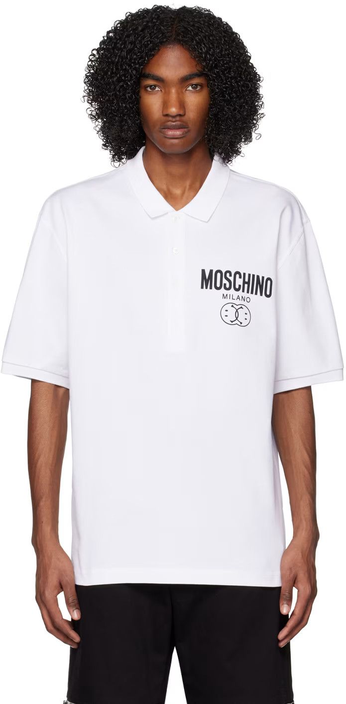 Moschino o1y0225 Logo Polo Shirt in White Size US S / EU 44-46 / 1 - 1 Thumbnail