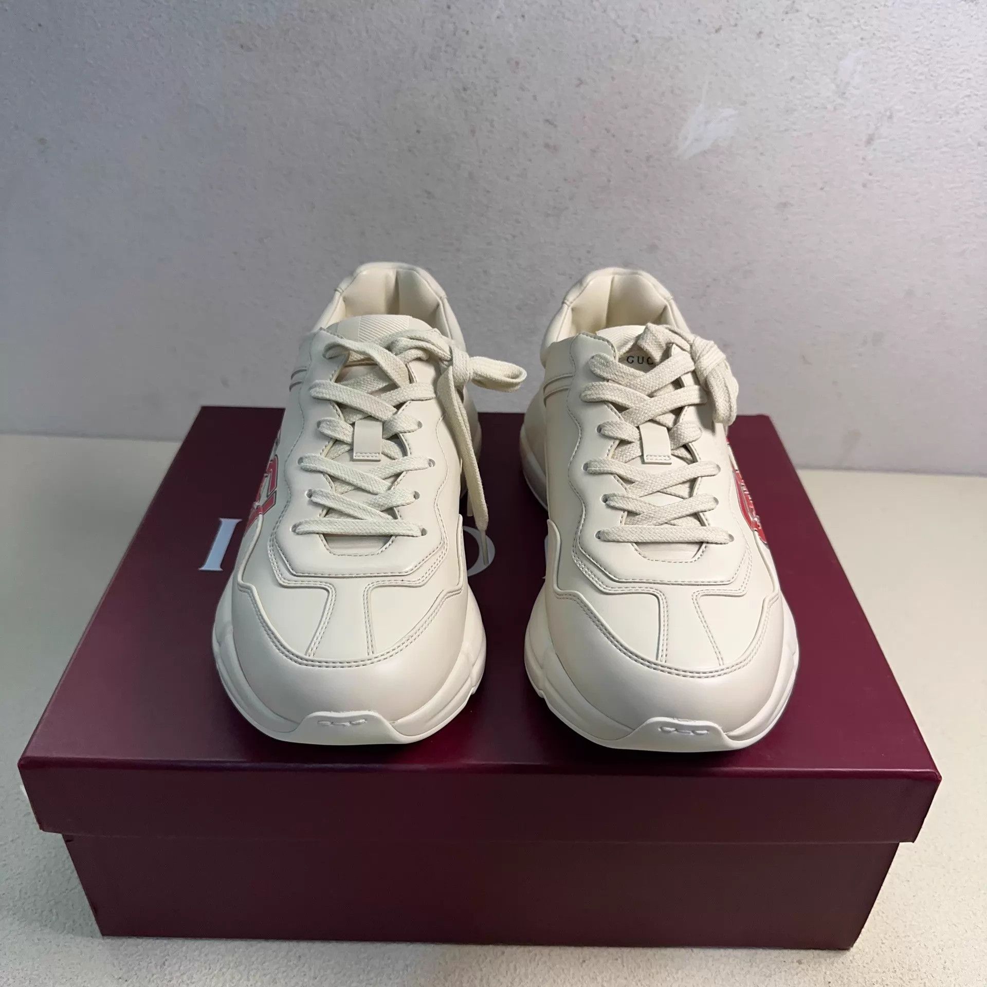 Gucci GUCCI Rhyton Off-White Red Logo Dad Shoe US 41.5 Size US 8.5 / EU 41-42 - 2 Thumbnail