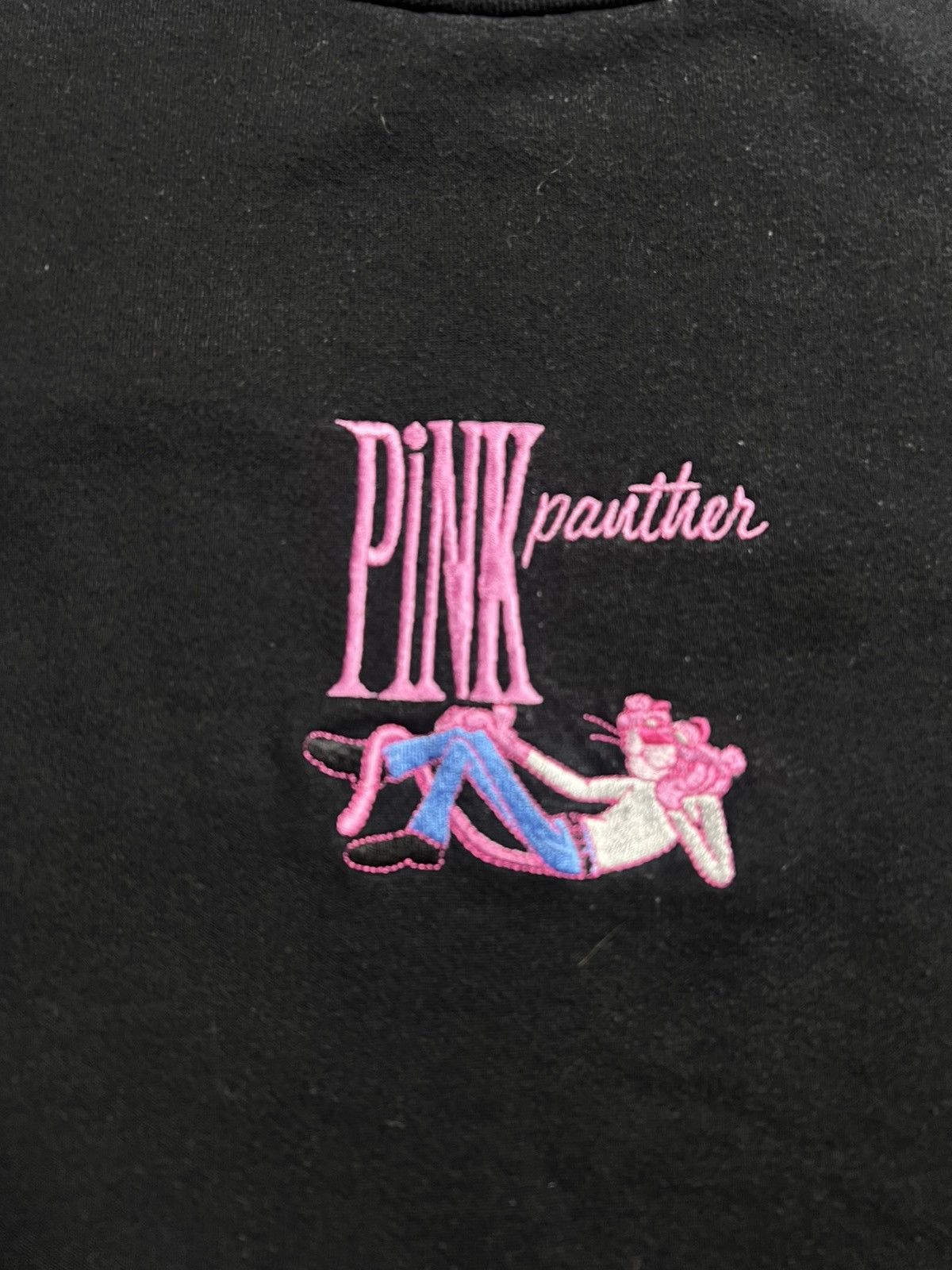 Vintage Vintage Pink Panther Black Sweatshirt Size US L / EU 52-54 / 3 - 2 Thumbnail