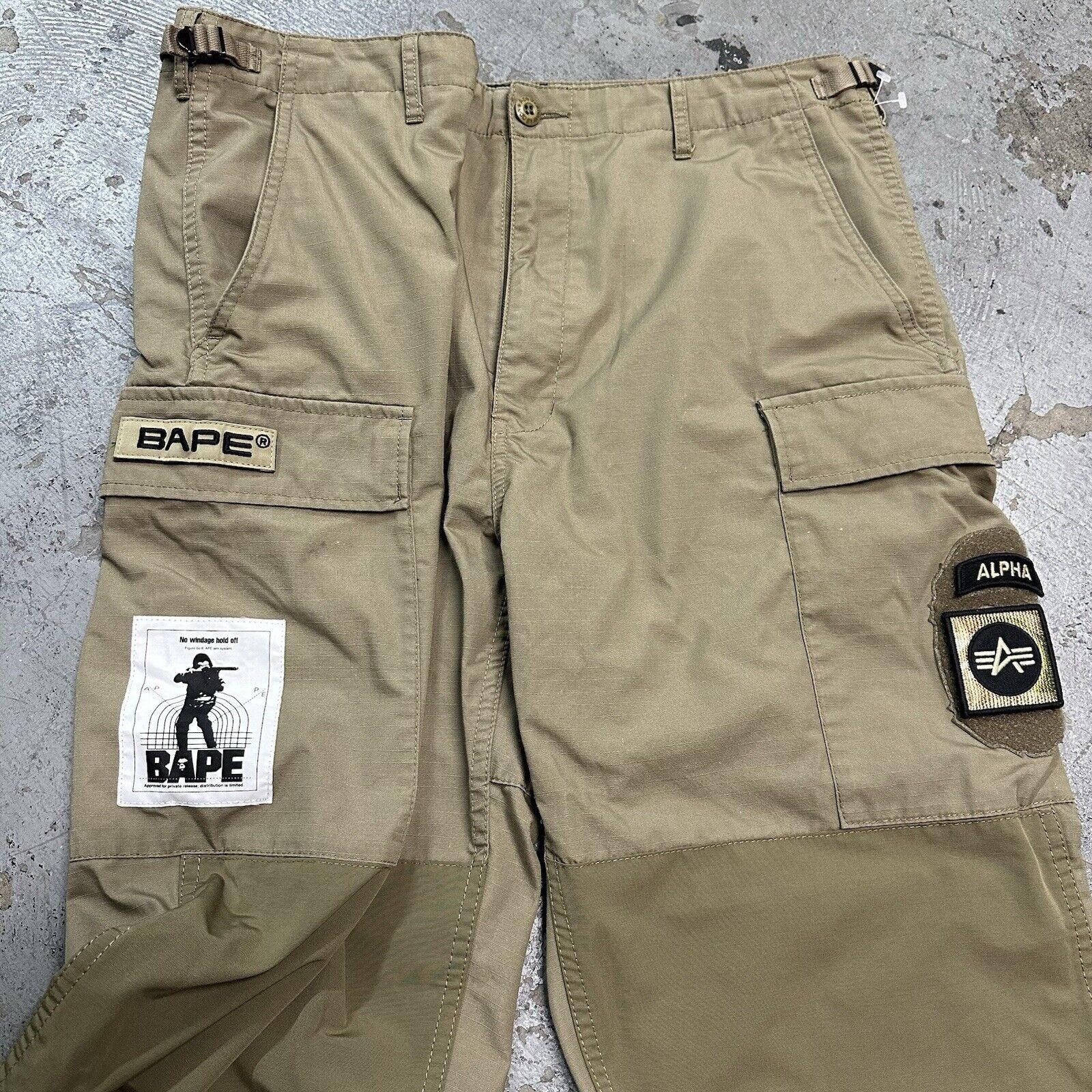 Alpha Industries × Bape A Bathing Ape Bape x Alpha Industries Military Cargo Pants Size US 38 / EU 54 - 2 Thumbnail