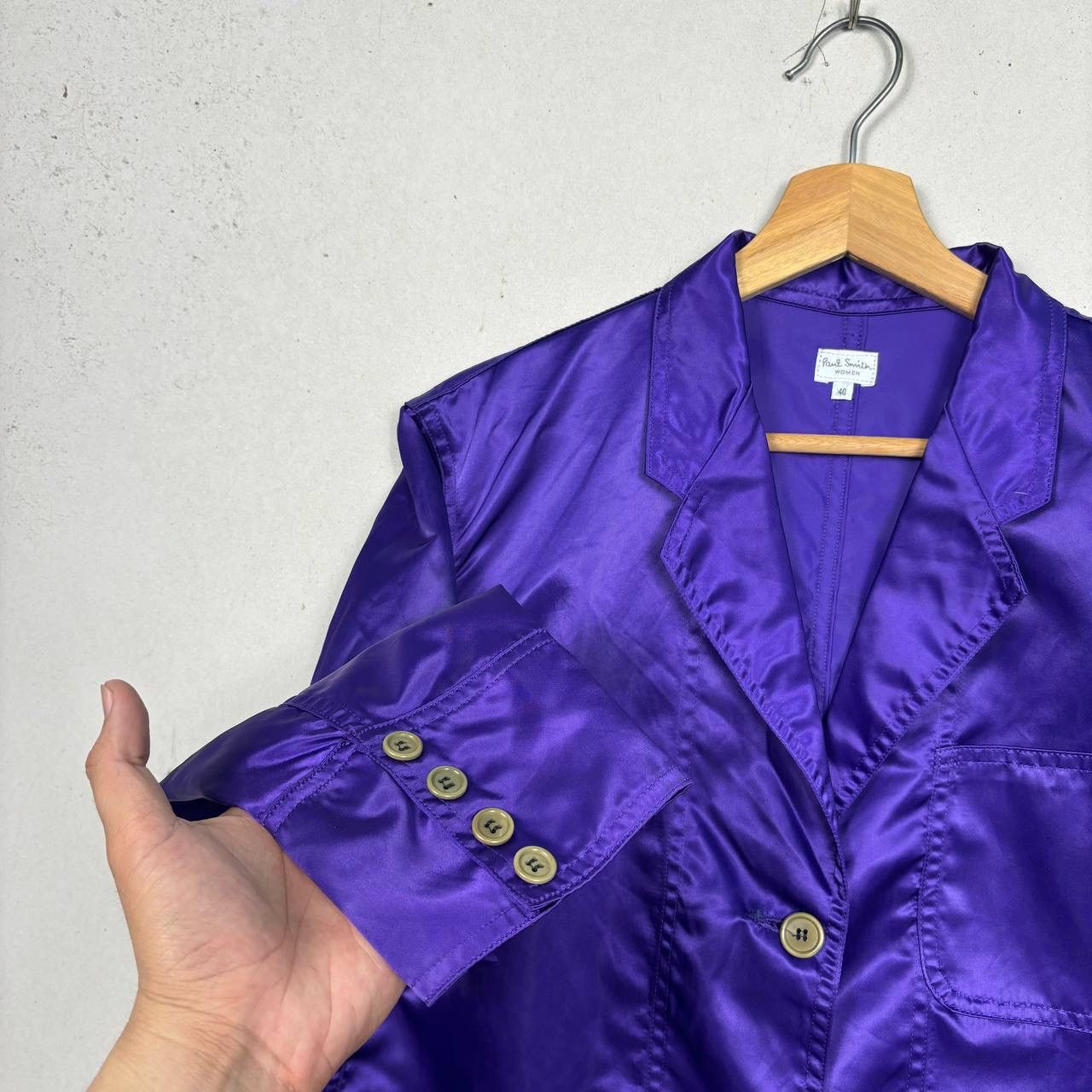 Paul Smith Paul Smith Purple Nylon Satin Blazer Jacket Size 40 Japan Size L / US 10 / IT 46 - 5 Thumbnail
