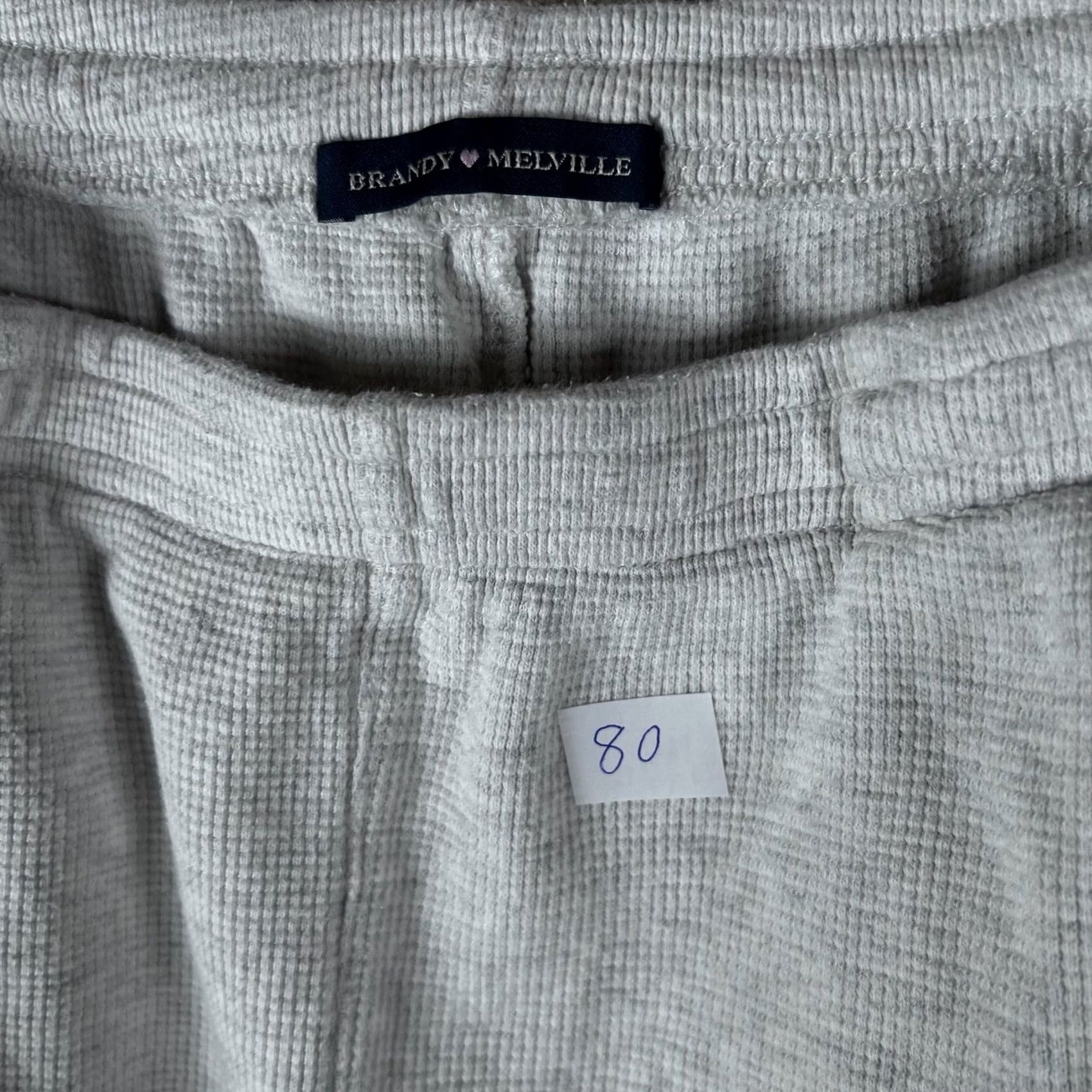 Brandy Melville Brandy Melville Gray Waffle Knit Thermal Pajama Pants Cotton Wide Leg Lounge Pants Womens One Size Regular Size 42" / US 20 - 2 Thumbnail