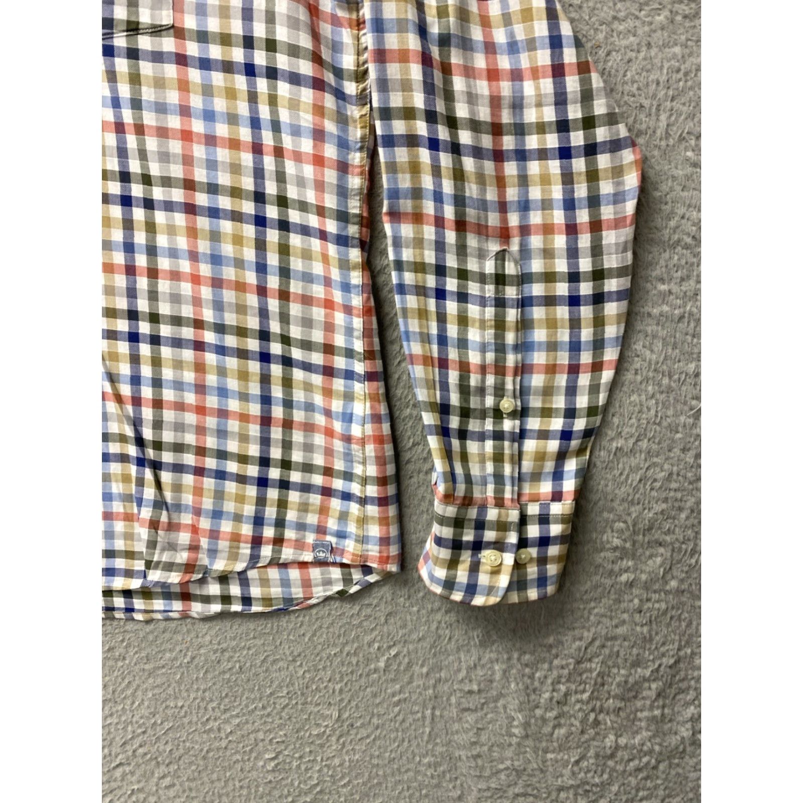 Peter Millar Peter Millar Button Shirt Mens L Multicolor Check Cotton Wing Collar Short Sleeve Casual Workwear Peter Millar Crown Sport Regular Size US L / EU 52-54 / 3 - 2 Thumbnail