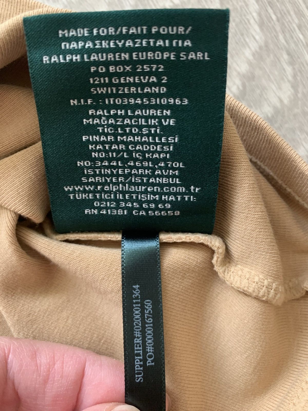 Ralph Lauren Ralph Lauren Basic Beige T-shirt Top, Cotton, size XL Size XL / US 12-14 / IT 48-50 - 6 Thumbnail
