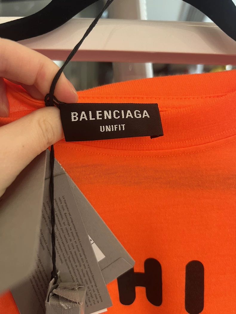 Balenciaga Balenciaga Orange Hi Signature Short Sleeve New Size S wit Size US S / EU 44-46 / 1 - 2 Thumbnail