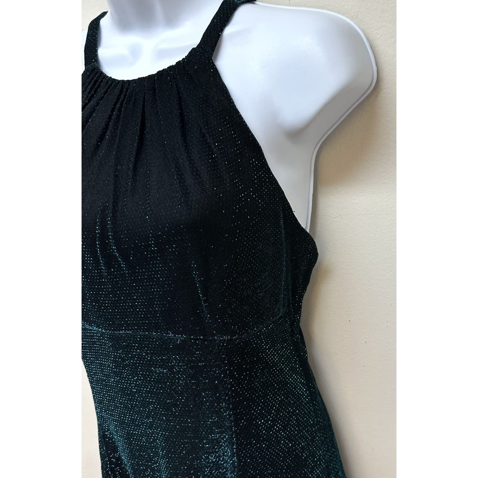 Jessica McClintock VINTAGE Jessica McClintock Gunne Sax Metallic Short Dress Party Prom Size M Dress Womens 80s Green Glam Rock Size 28" / US 6 / IT 42 - 4 Thumbnail