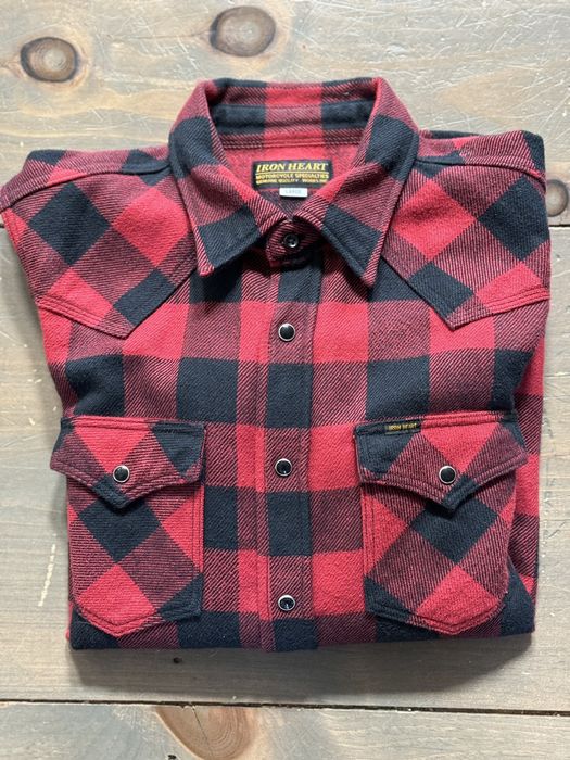Iron Heart Iron heart UHF red buffalo check Large Grailed