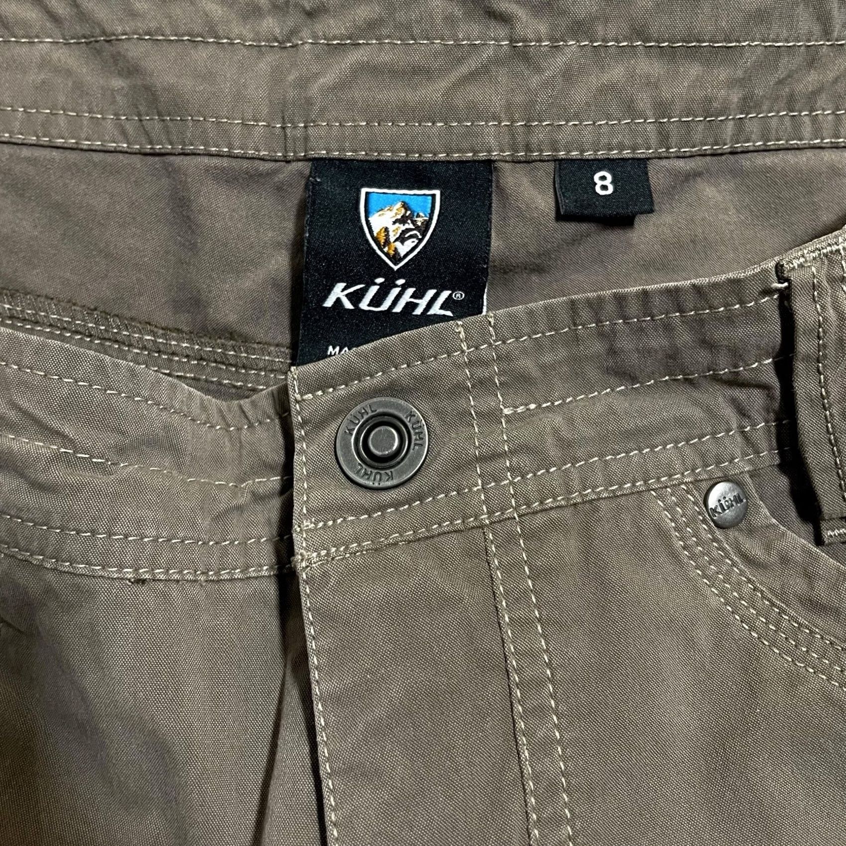 Vintage Kuhl Womens Shorts Sz 8 Brown Cotton Blend Cargo Hiking Casual Size 30" / US 8 / IT 44 - 5 Thumbnail