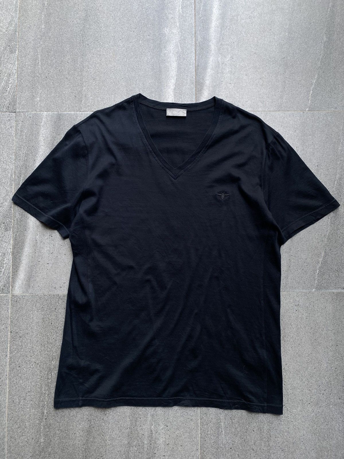 Dior Dior Homme Black V-Neck T-Shirt Size US M / EU 48-50 / 2 - 1 Thumbnail