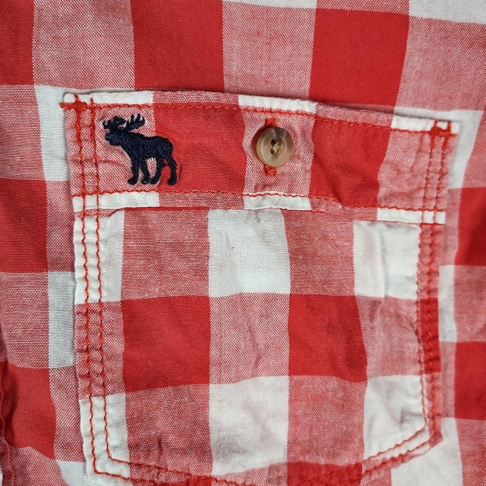 Abercrombie & Fitch Abercrombie & Fitch Womens M Button Up Shirt Red White Gingham Long Sleeve Button Up Shirt Size M / US 6-8 / IT 42-44 - 4 Thumbnail