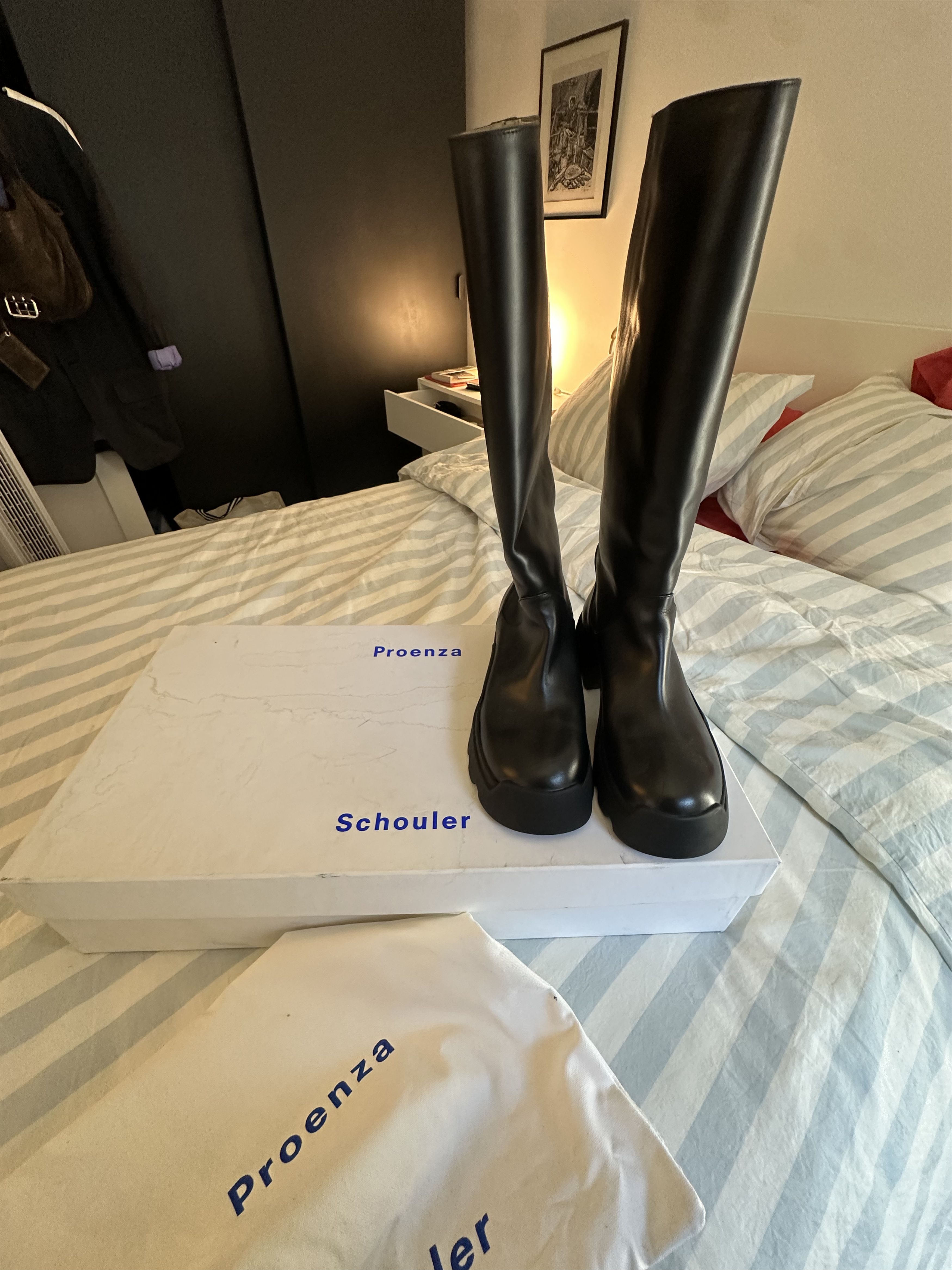 Proenza Schouler Proenza Schouler Black Leather Knee High Stomp Boots Size US 11 / IT 41 - 5 Thumbnail