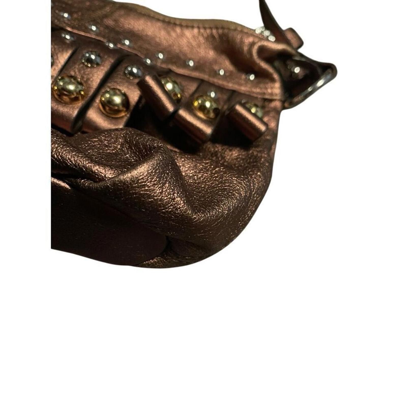Designer B Makowsky bronze metallic studded crossbody purse Size ONE SIZE - 10 Thumbnail