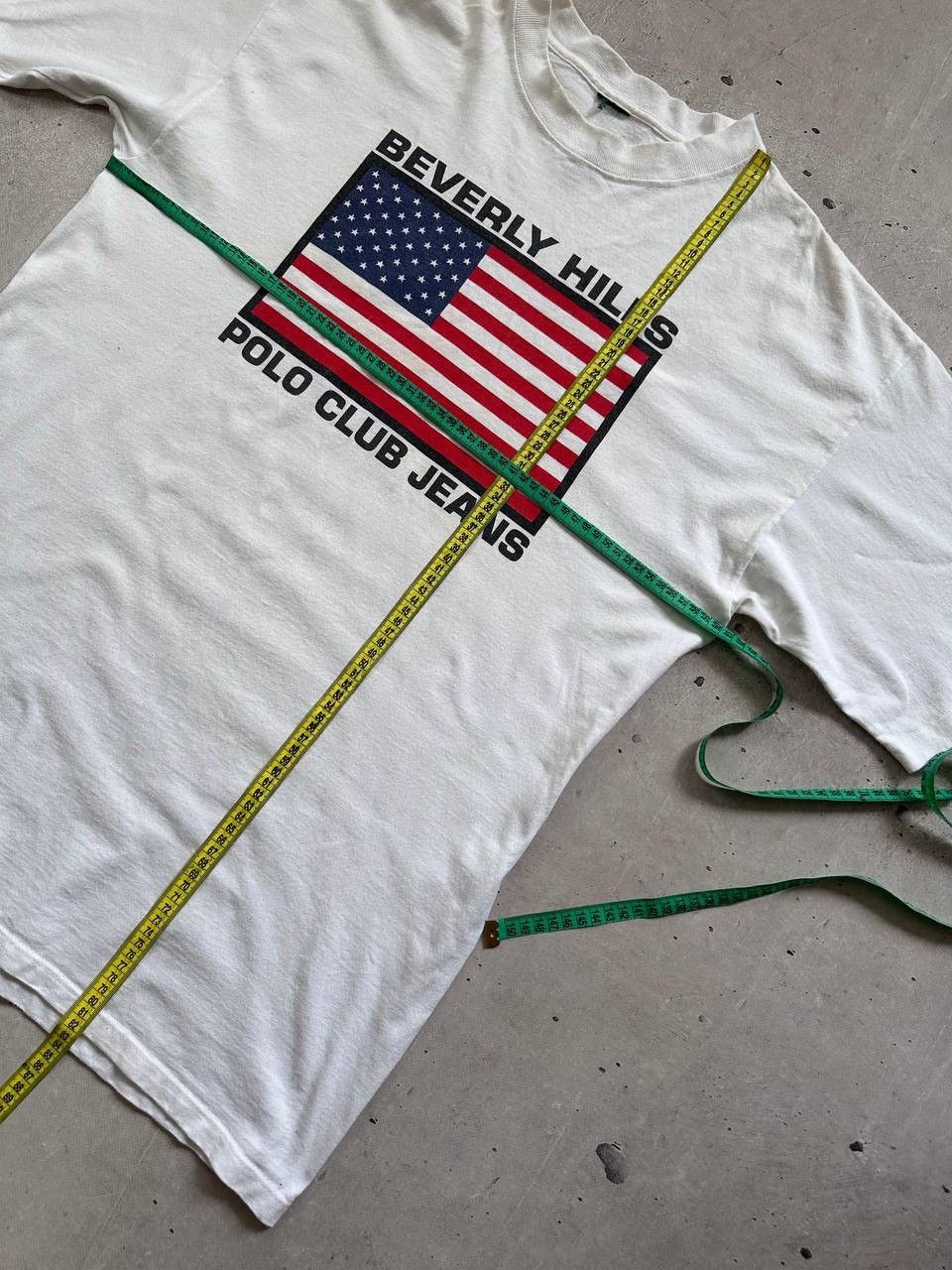 Polo Ralph Lauren × Vintage Ralph Lauren Polo Club Beverly Hills Vintage Tee USA Flag Size US XXL / EU 58 / 5 - 5 Thumbnail