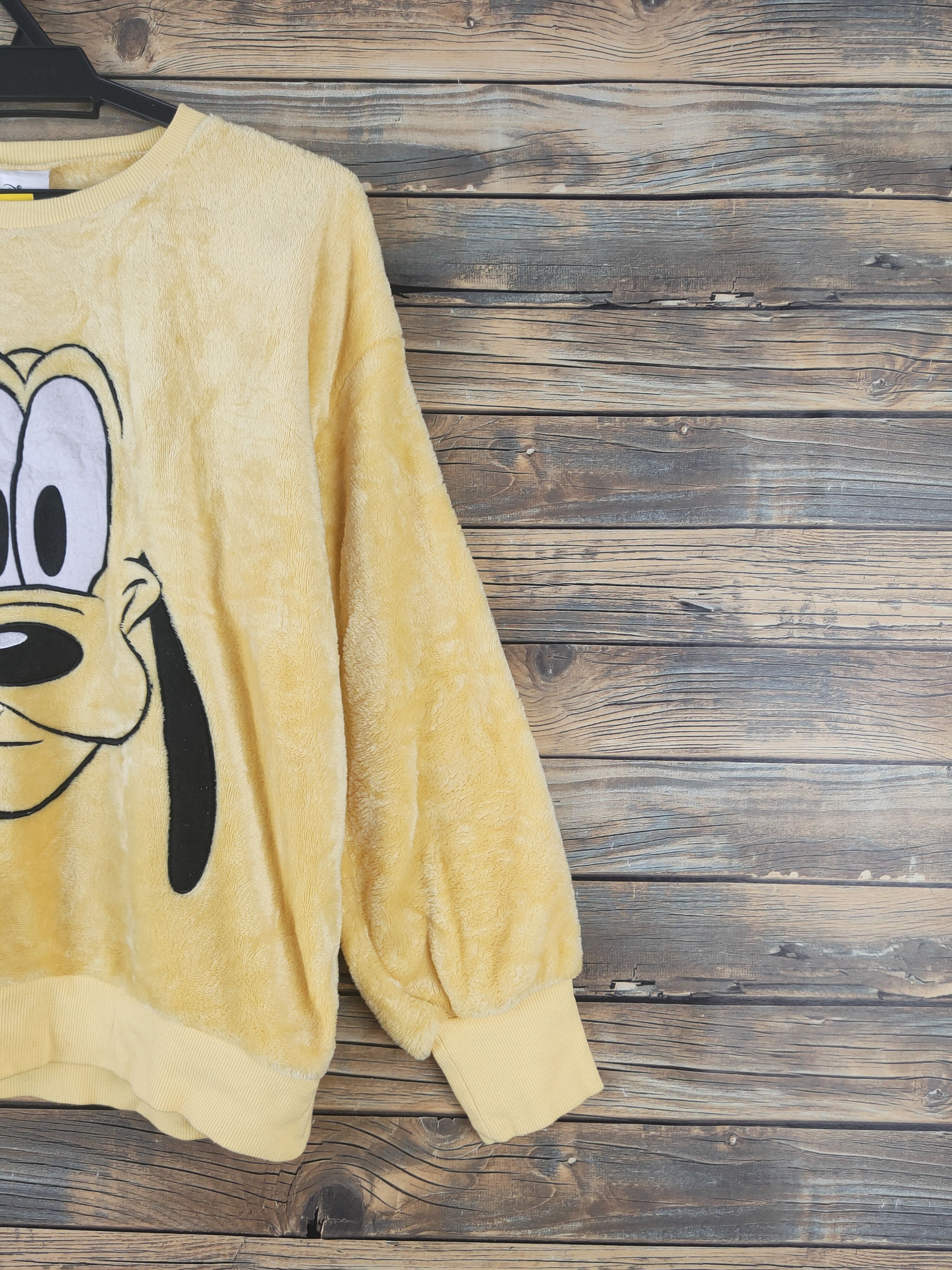 Disney DL Disney Mickey Mouse Yellow Pluto Fleece Sweatshirts #1803 Size M / US 6-8 / IT 42-44 - 5 Thumbnail