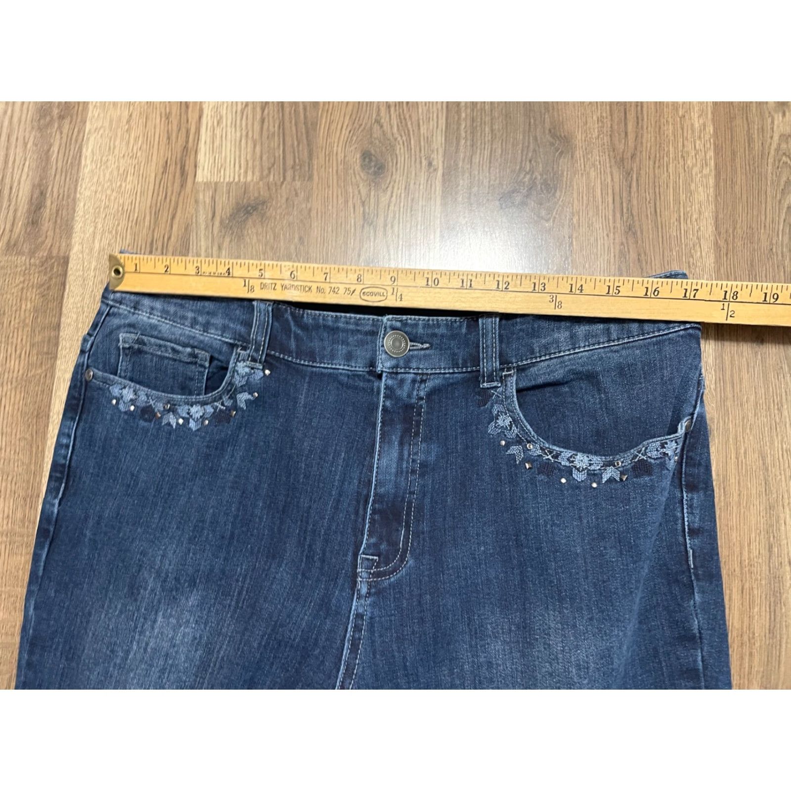 Vintage Christopher & Banks Jeans Women's Size 14 Blue Denim Bootcut Pockets Size 36" / US 14 / IT 50 - 6 Thumbnail