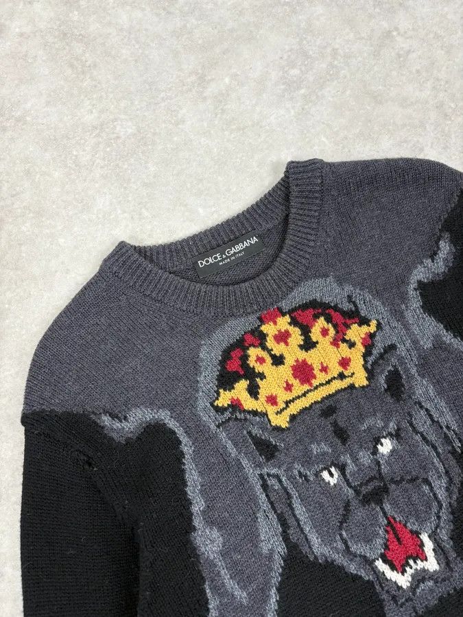 Dolce & Gabbana AW2017 Dolce & Gabbana Black King Panther Wool Sweater Size US M / EU 48-50 / 2 - 6 Thumbnail