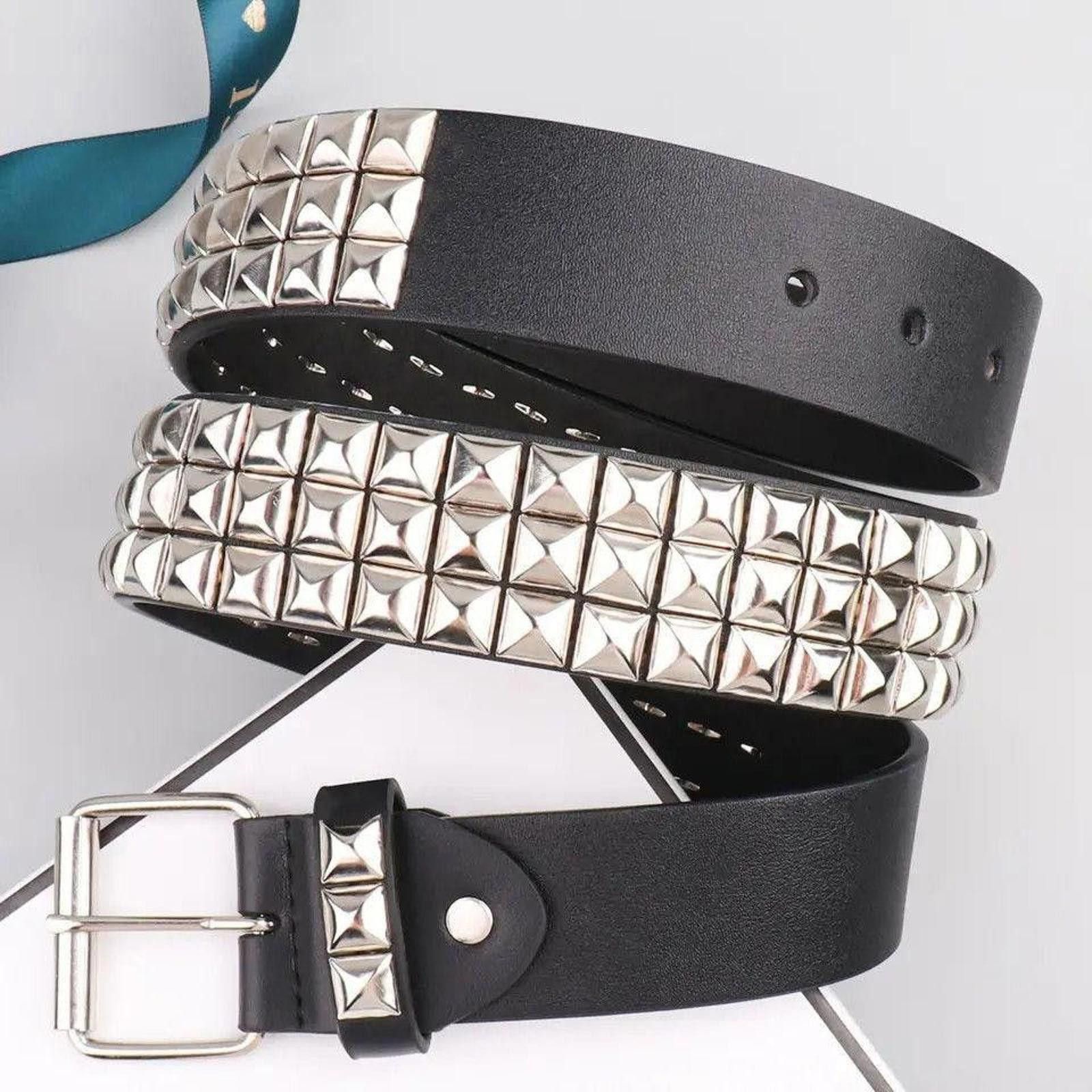 Other 120cm Vintage Studded Pyramid Punk Belt Size ONE SIZE - 4 Thumbnail