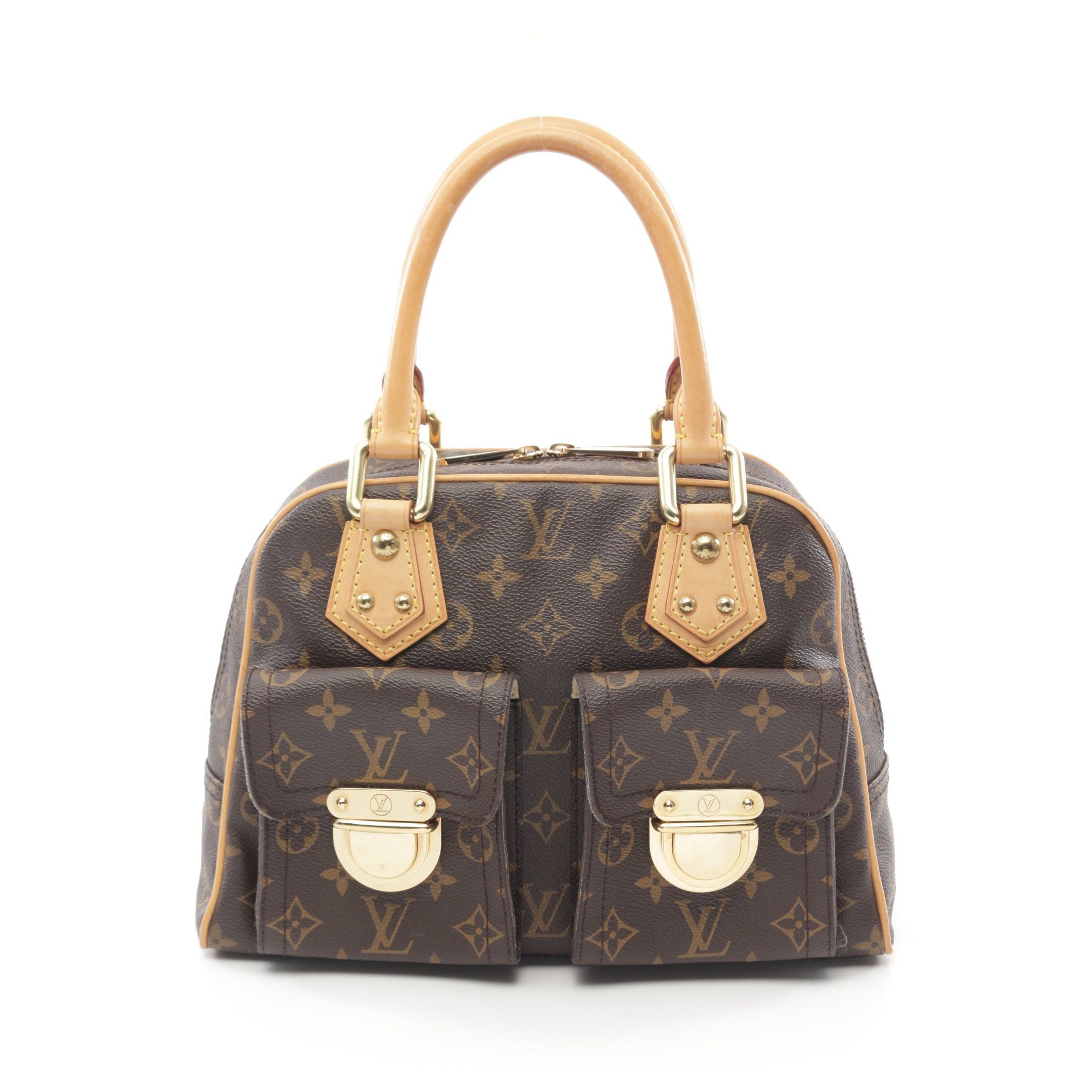 Louis Vuitton Louis Vuitton Manhattan Pm Monogram Handbag Leather Brown Size ONE SIZE - 1 Thumbnail