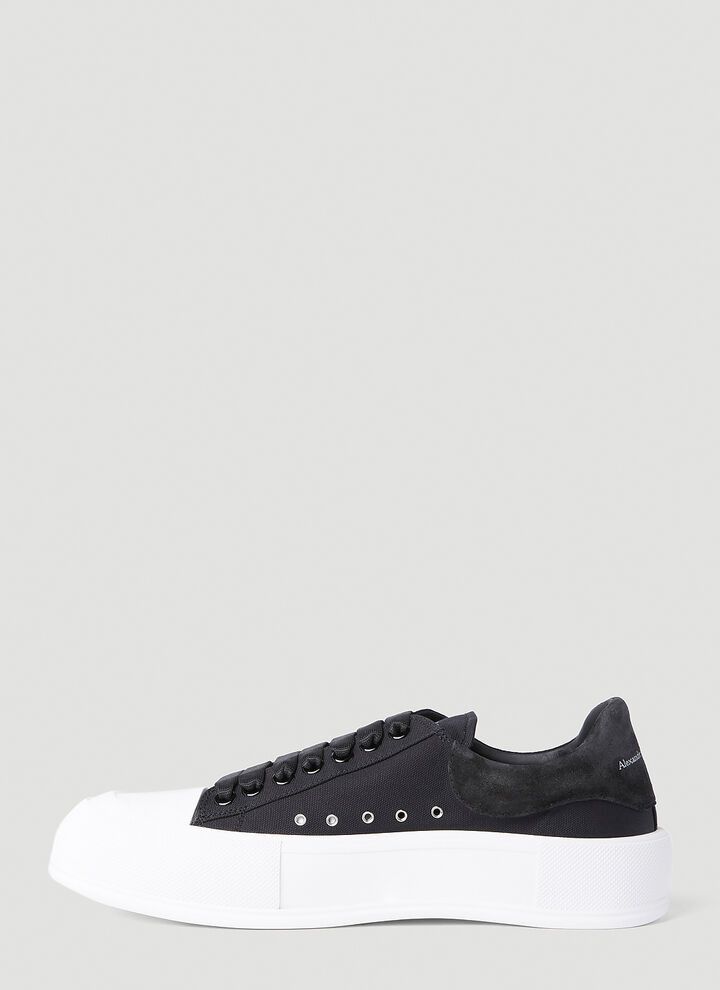 Alexander McQueen o1w1db10725 Deck Lace Up Plimsoll in Black/White Size US 9.5 / EU 42-43 - 3 Thumbnail