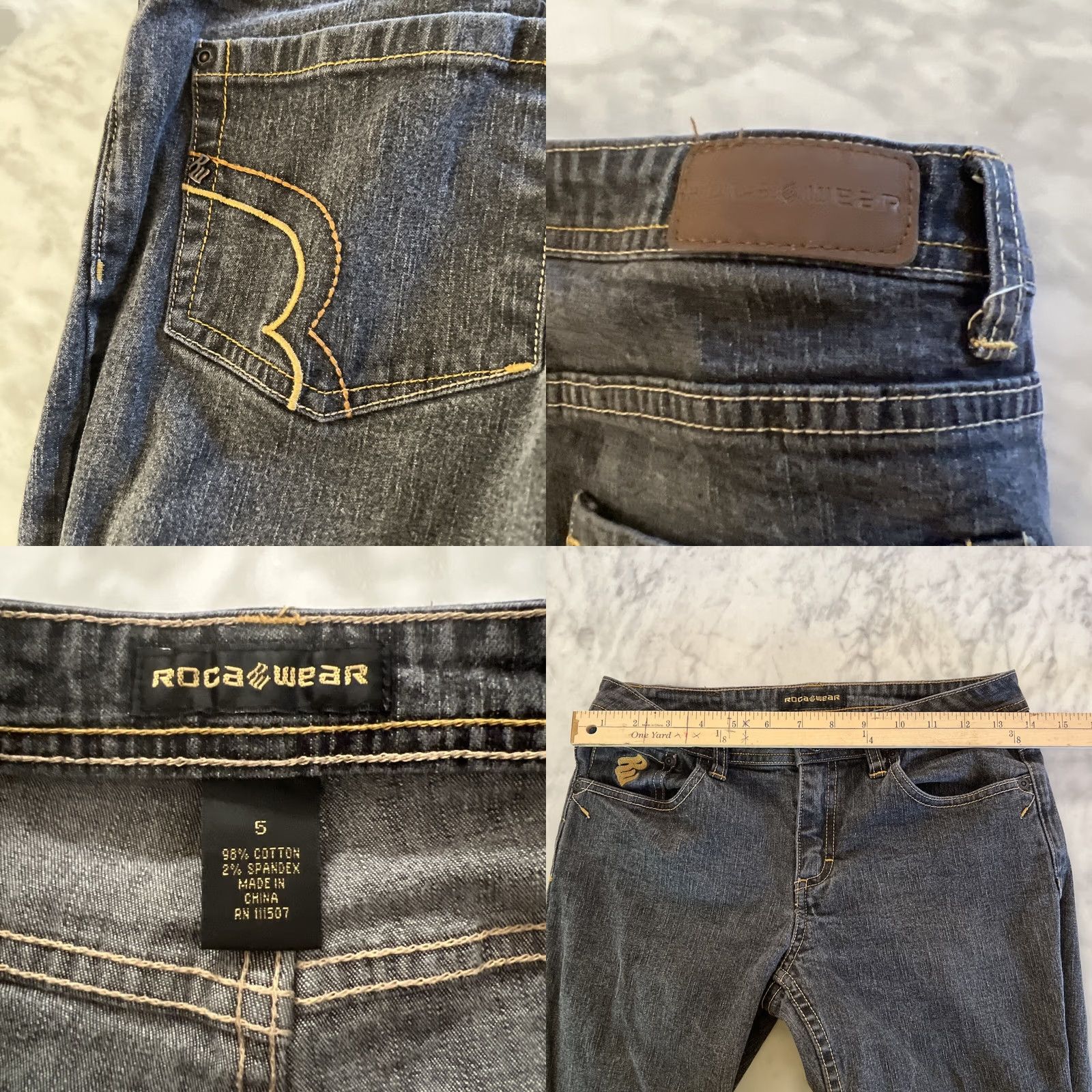 Rocawear VINTAGE Rocawear Black Jeans Women’s Size 5 Boot Cut Embroidered Denim Skinny Bootcut Womens Girls Size 27" / US 4 / IT 40 - 8 Thumbnail