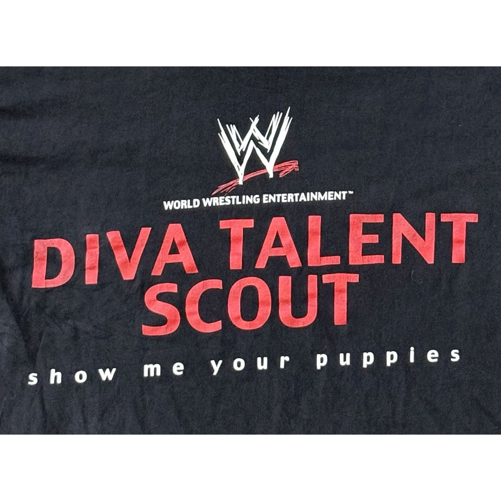 Vintage VINTAGE WWF Diva Talent Scout: Show Me Your Puppies Shirt Medium Black Cotton 2000s Unisex Adults Size US M / EU 48-50 / 2 - 3 Thumbnail