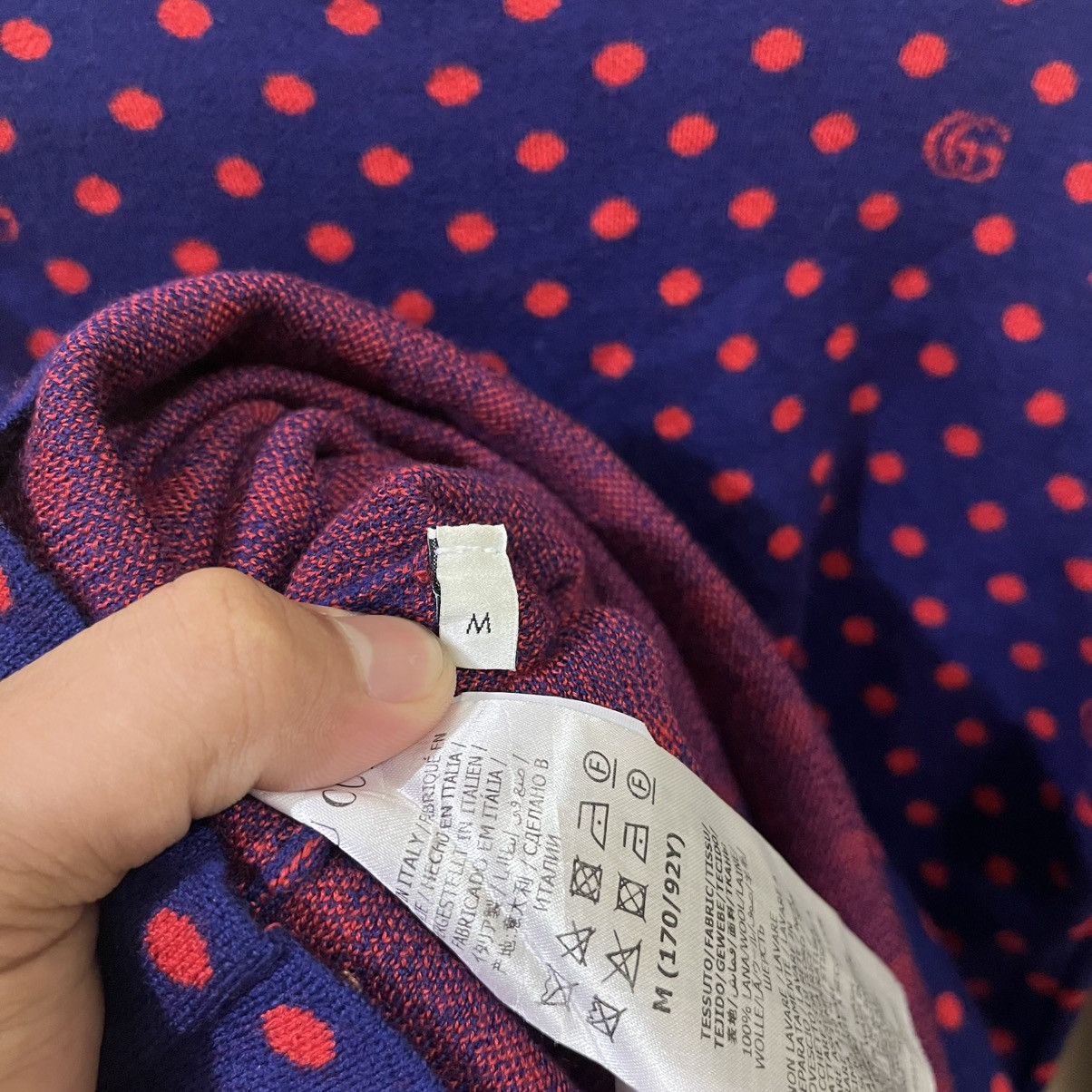Gucci GUCCI POLKA DOT AND DOUBLE G WOOL DRESS IN BLUE Size M / US 6-8 / IT 42-44 - 8 Thumbnail