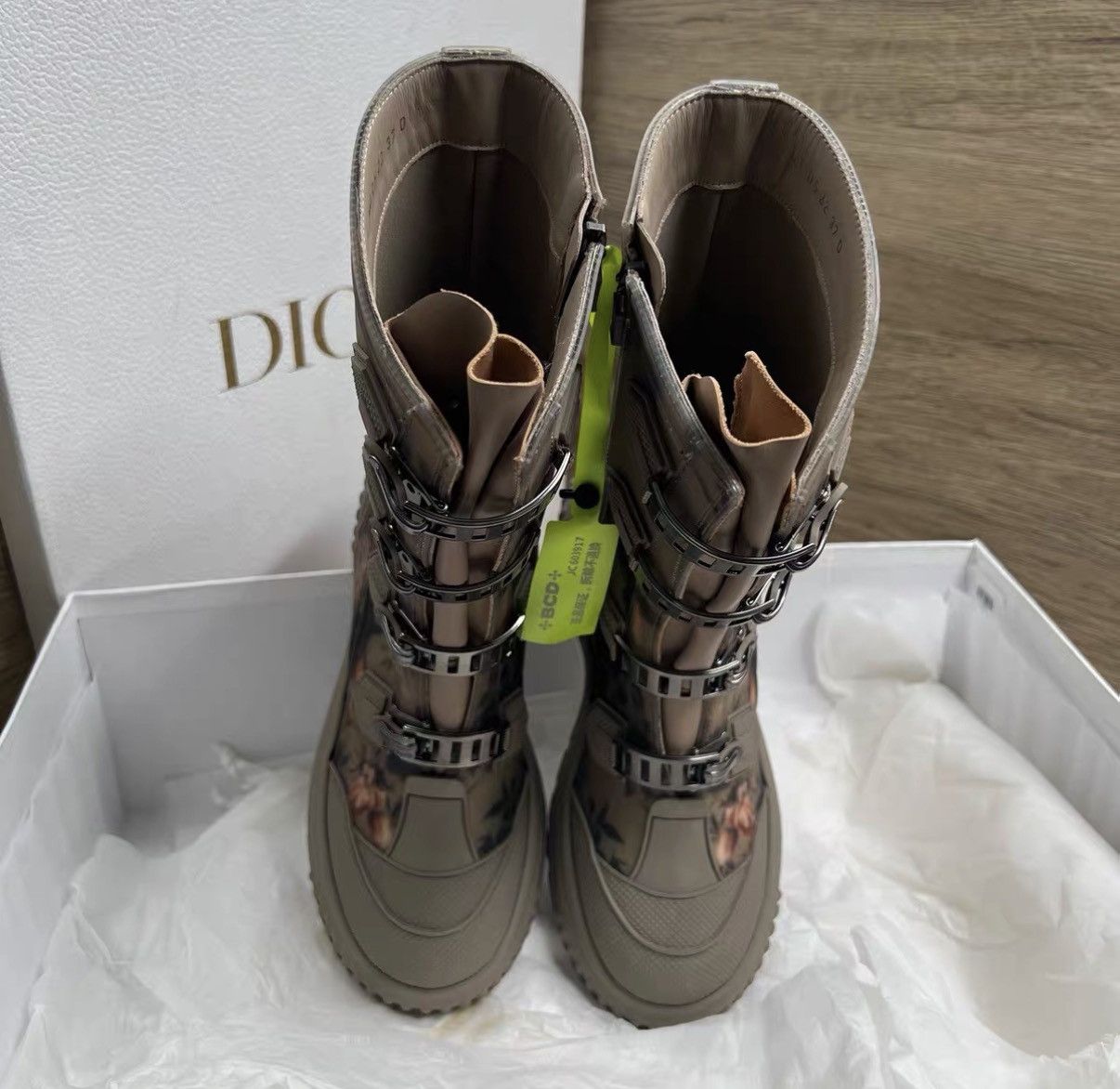 Dior Dior Grey Floral Buckle Martin Boots J41 Size US 7 / IT 37 - 2 Thumbnail