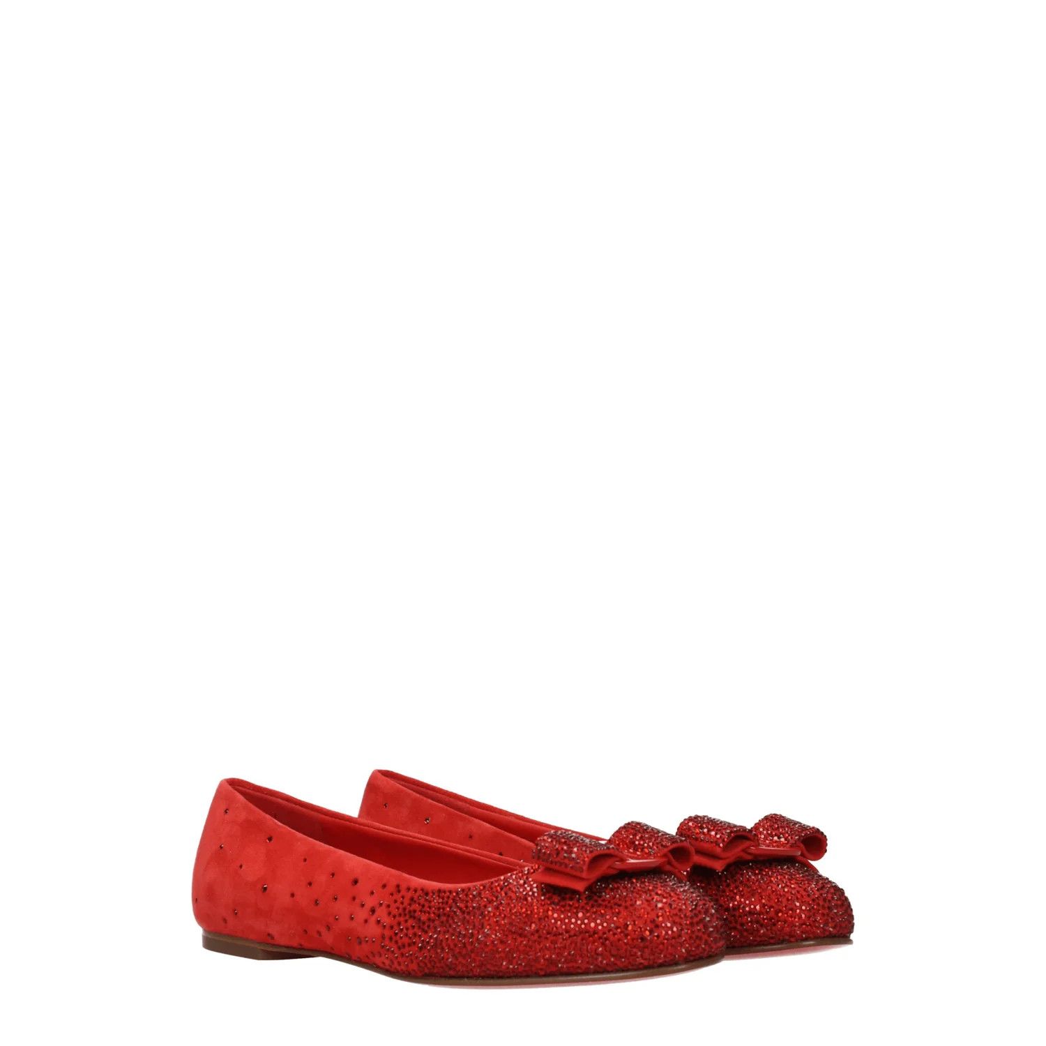 Salvatore Ferragamo ob1o1e1224 Suede Ballet Flats in Red Size US 7 / IT 37 - 2 Thumbnail