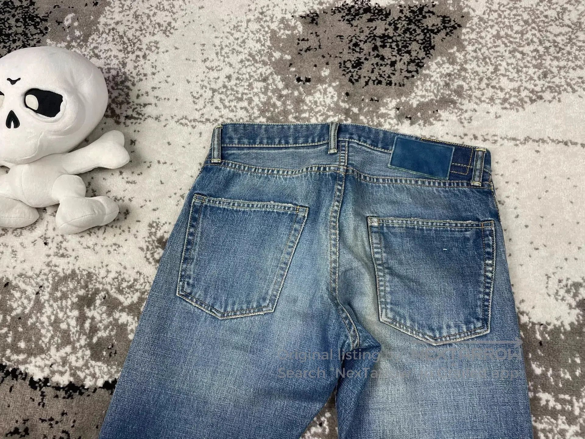 Visvim Blue Distressed Denim Jeans with Patch Detail. Size US 32 / EU 48 - 4 Thumbnail