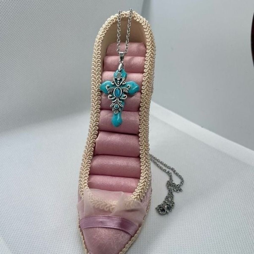 Other Turquoise Stone Cross Pendant Necklace Size ONE SIZE - 5 Thumbnail