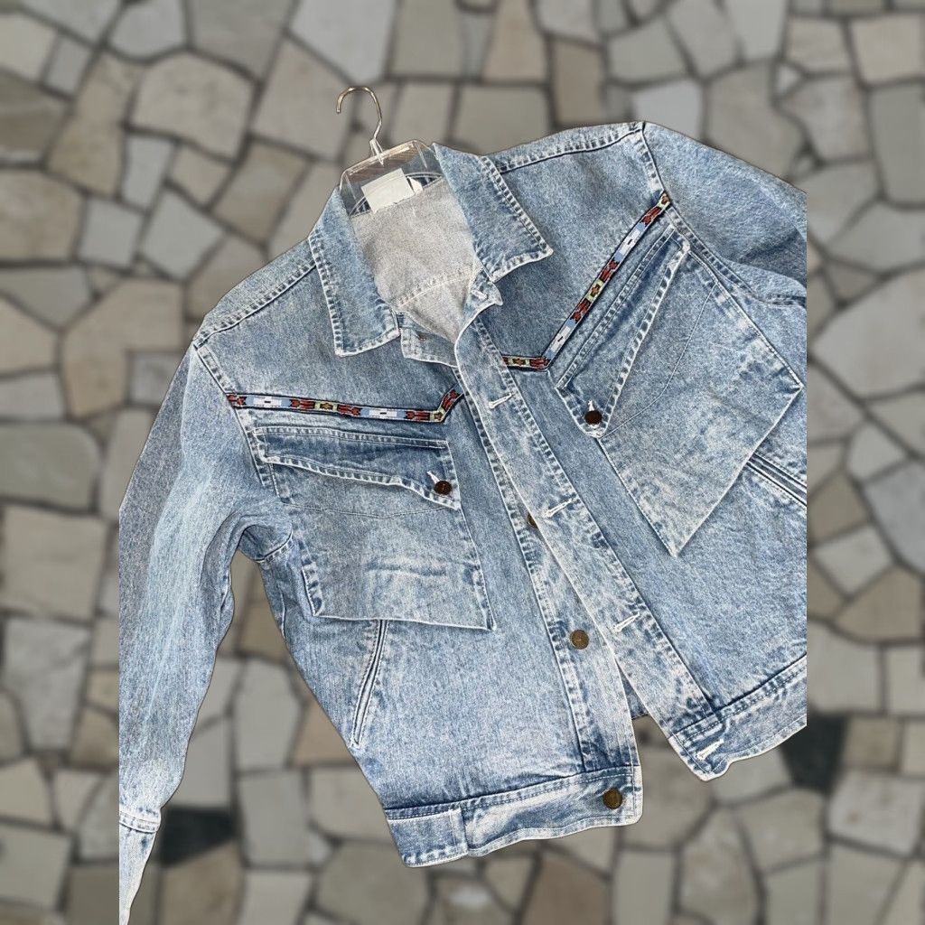 VINTAGE Marcel Dachet Denim Jacket Men Small Oversized Casual