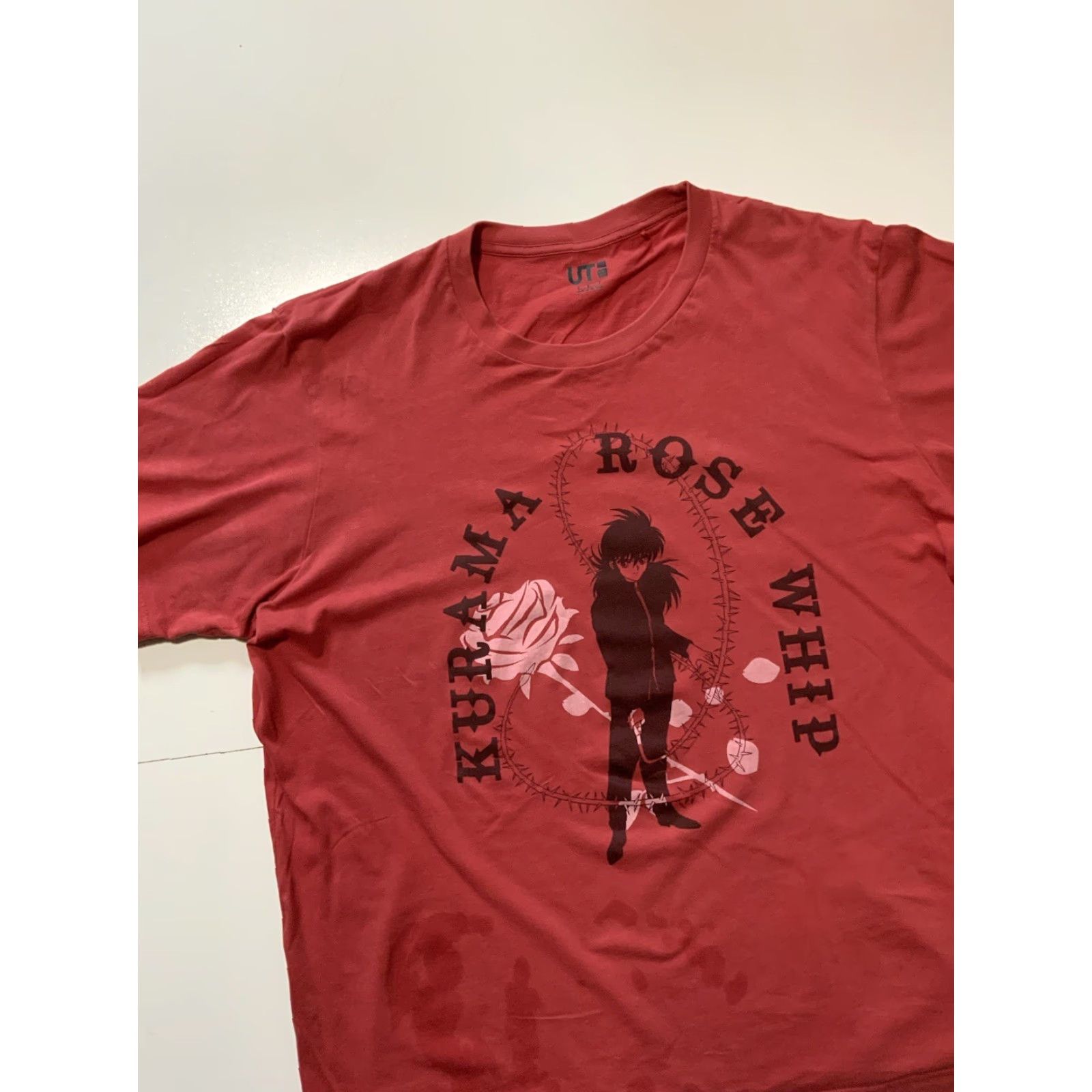 Uniqlo VINTAGE Uniqlo UT YuYu Hakusho Kurama Rose Whip Shonen Jump Manga Graphic T-Shirt Sz.L Mens Pink Size US L / EU 52-54 / 3 - 5 Thumbnail