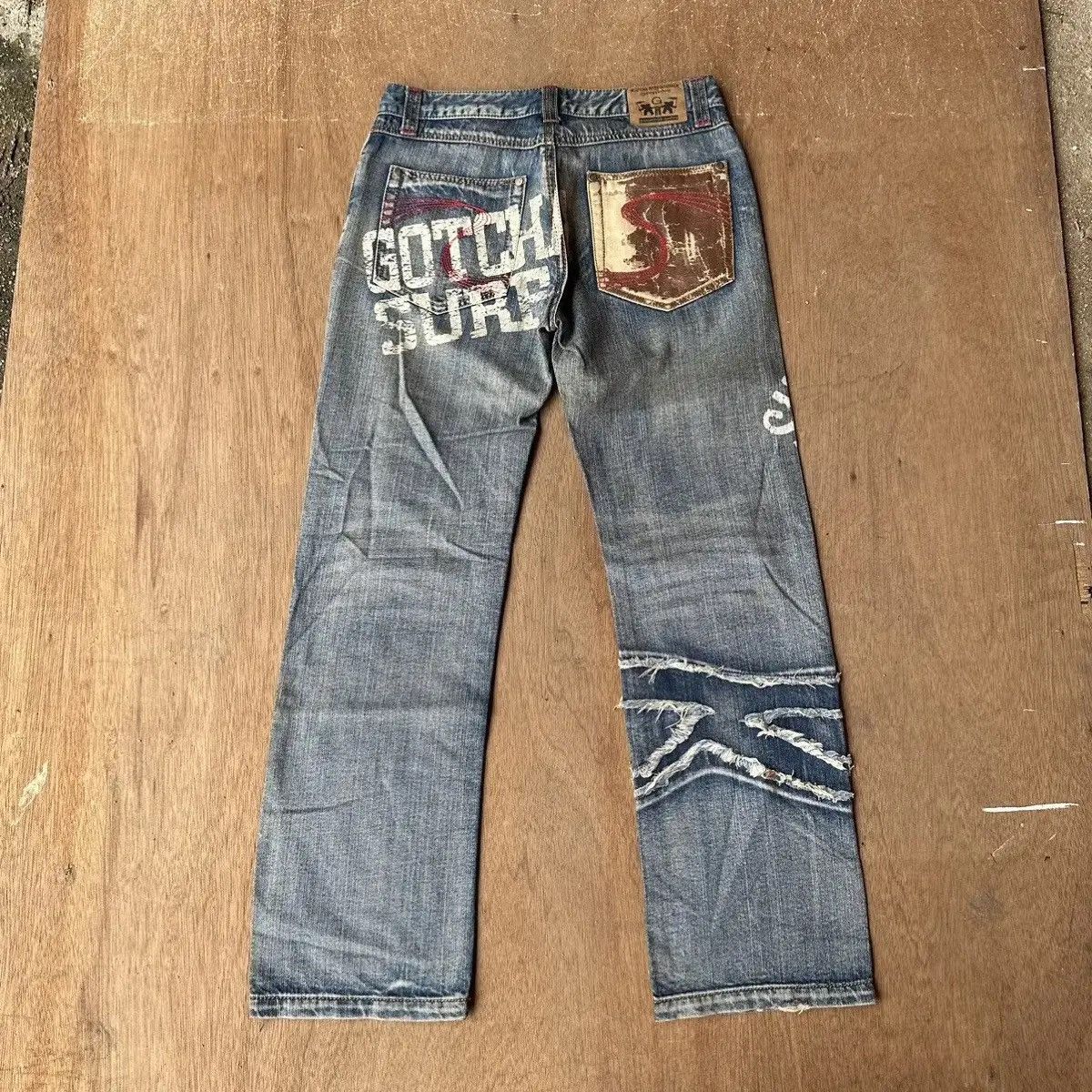 Gotcha STEALS💥VINTAGE GOTCHA SURF JEAN RIPPED VERY RARE DENIM PANT Size US 30 / EU 46 - 12 Thumbnail