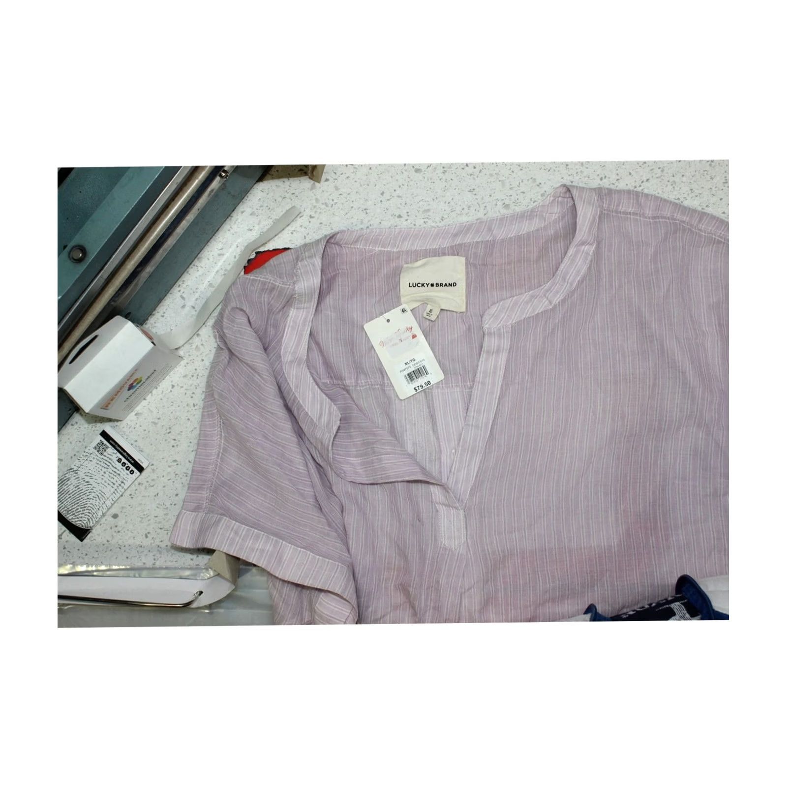 Lucky Brand Lucky Brand Womens Camp Popover Knit Blouse XL medpurple Size XL / US 12-14 / IT 48-50 - 3 Thumbnail