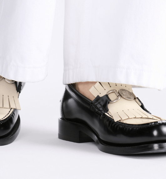 Dior o1w1db10426 KDB962 Emblem Loafers in Black/White Size US 12 / IT 42 - 6 Thumbnail