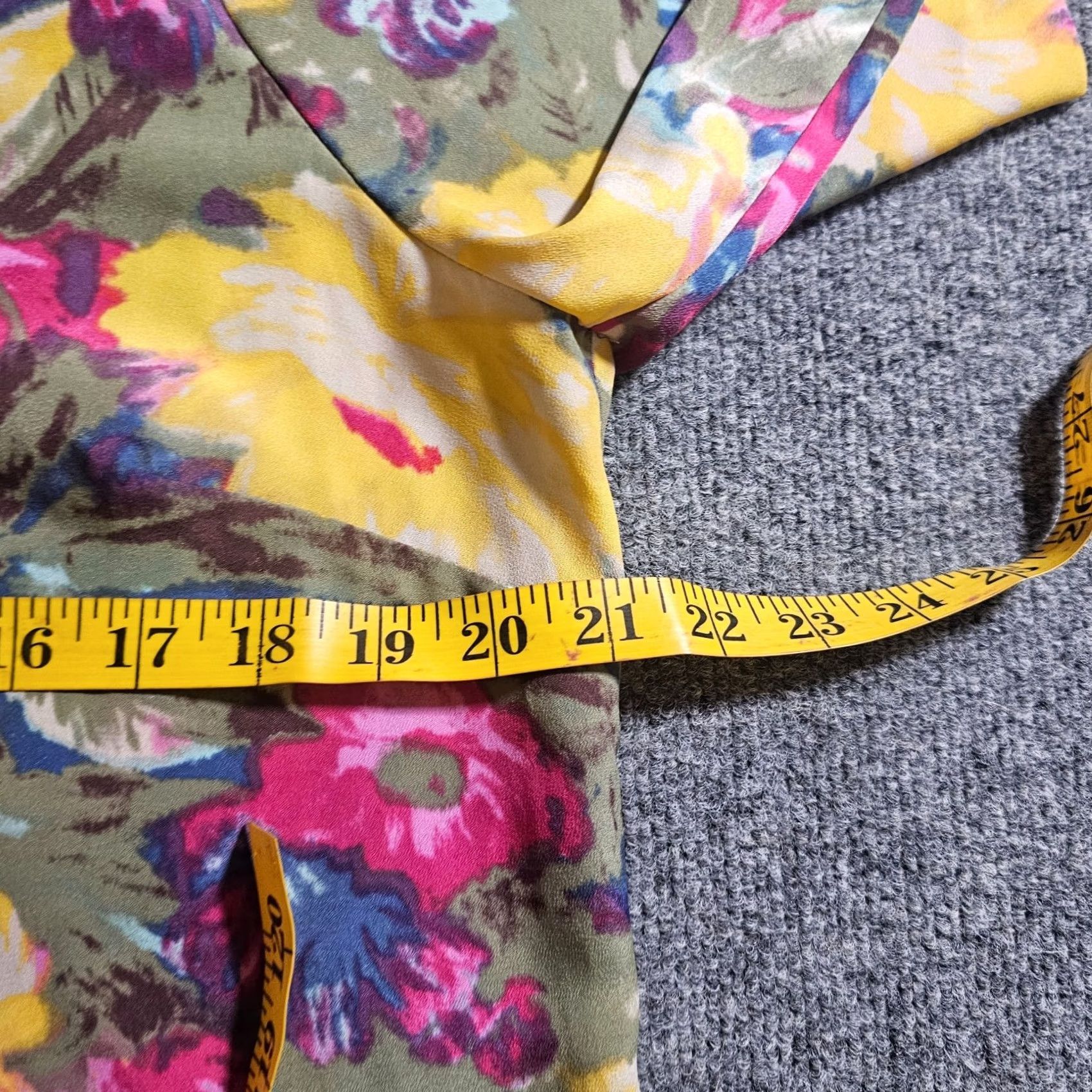 J.Crew J.CREW Blouse Shirt Women L Green Yellow Floral 3/4 Sleeve Round Neck Career Size L / US 10 / IT 46 - 5 Thumbnail