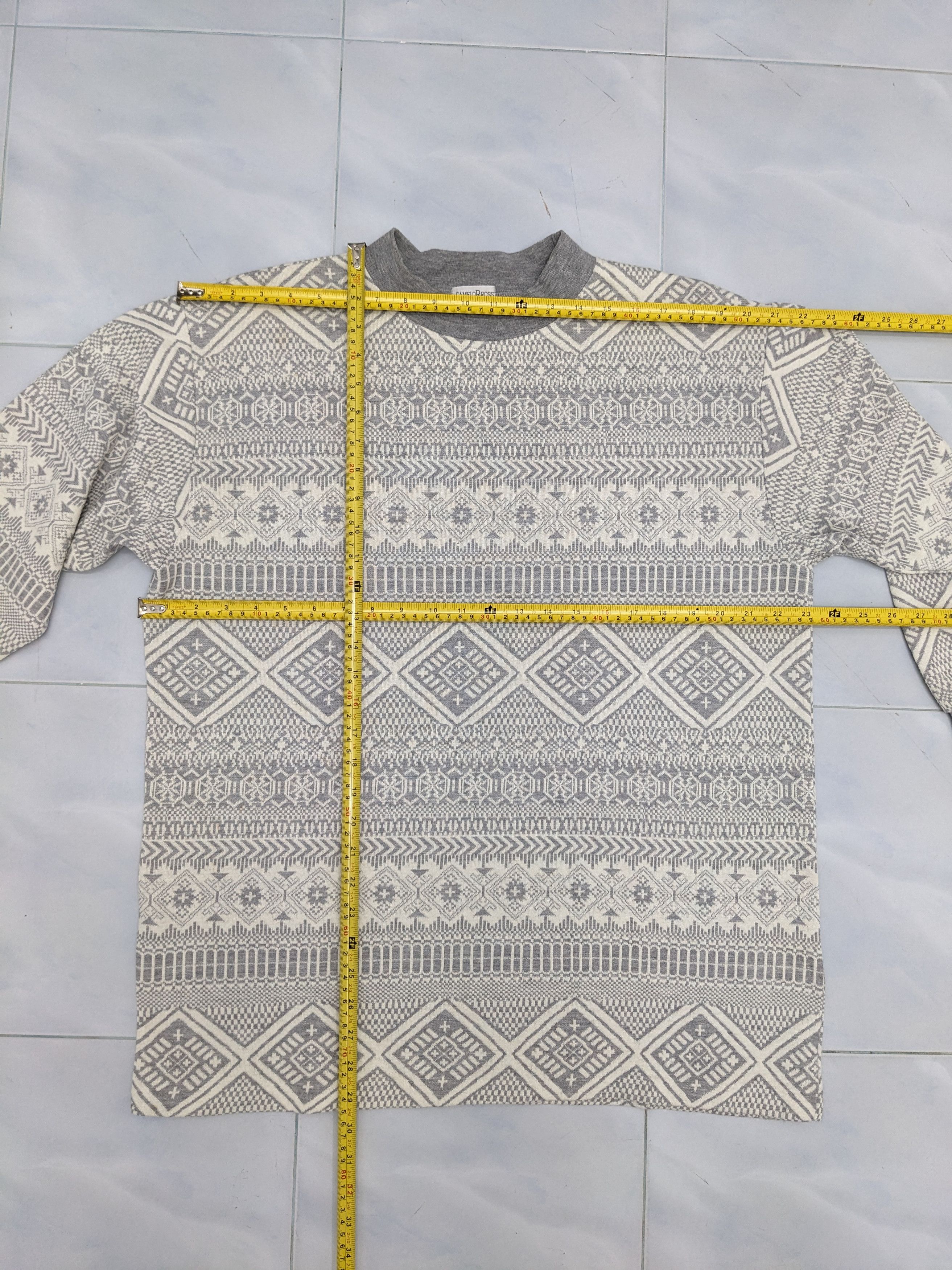 Japanese Brand CAMELOR ROSSETTI Native Navajo Design Fair Isle Geometric Size L / US 10 / IT 46 - 7 Thumbnail
