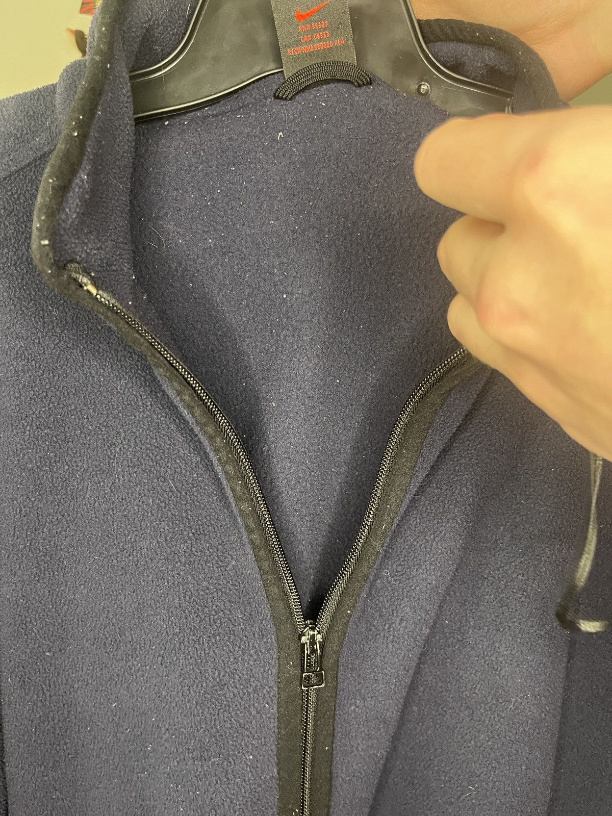 Nike × Vintage Vintage Y2K 90/2000s Nike Fleece Zip Up Jacket Navy Size XL Size US XL / EU 56 / 4 - 5 Thumbnail
