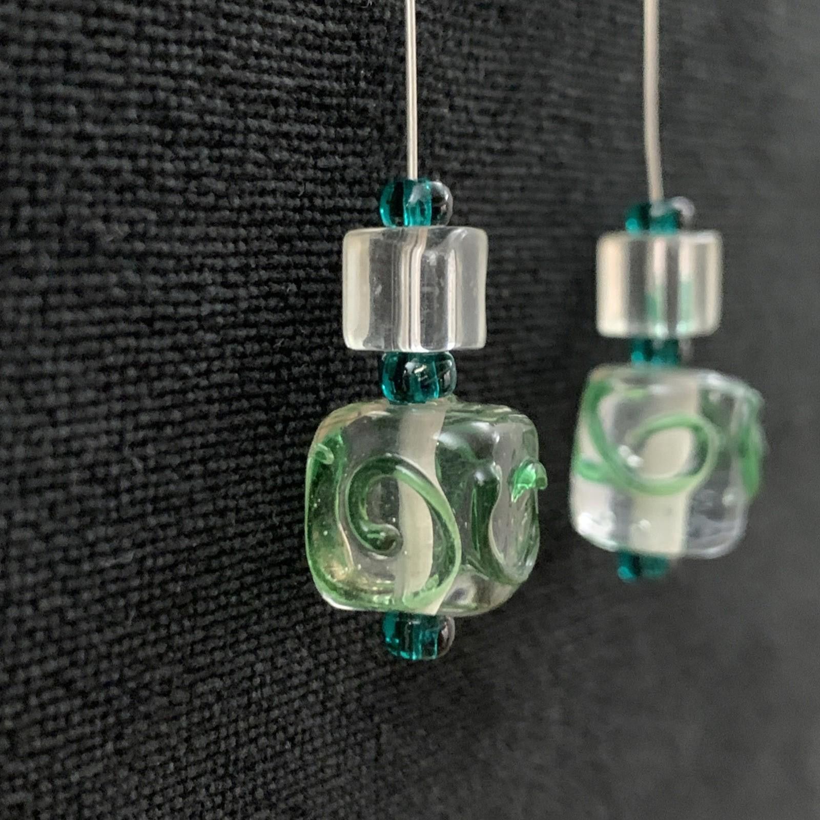 Studio D'Artisan Artisan Lampwork Glass Earrings Mismatched Beads 925 Silver Size ONE SIZE - 3 Thumbnail