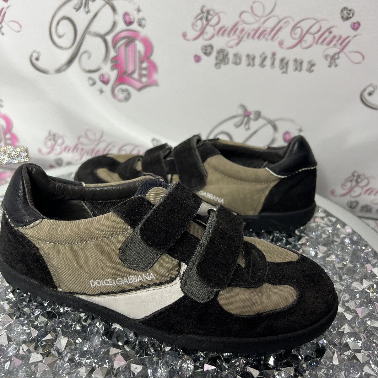 image of Dolce Gabbana Sneakers With Velcro Beige White Black, Women's (Size 4)