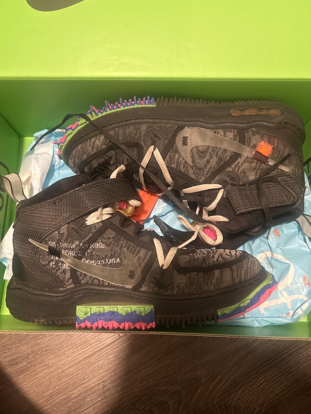 Off-White Off-White x Nike Air Force 1 Mid “Black” (With Box) Size US 6 / IT 36 - 3 Thumbnail