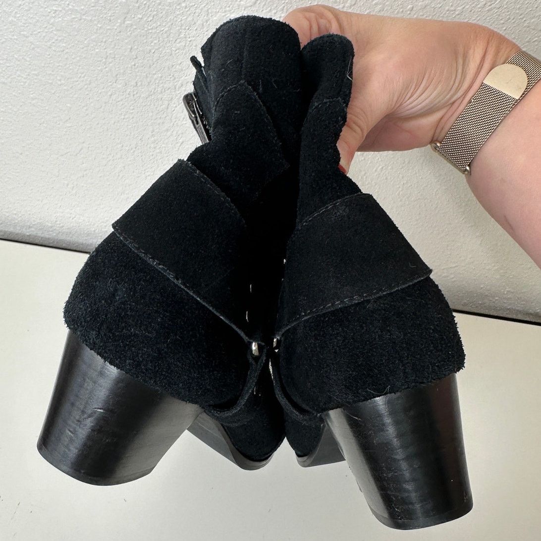 Other Caverley Black Suede Western Heeled Zip Ankle Booties 39 / 8 Size US 8 / IT 38 - 11 Thumbnail