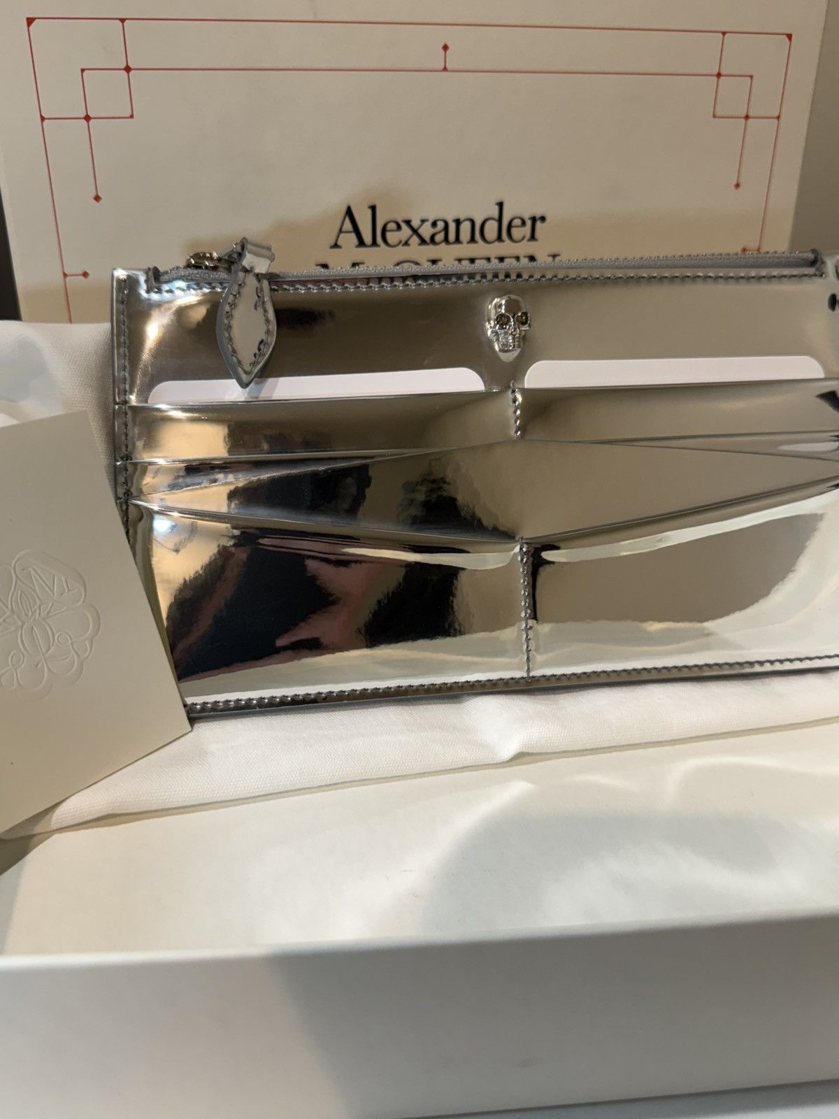 Alexander McQueen ALEXANDER MCQUEEN Mirrored Effect Leather Wallet with Zip Size ONE SIZE - 2 Thumbnail