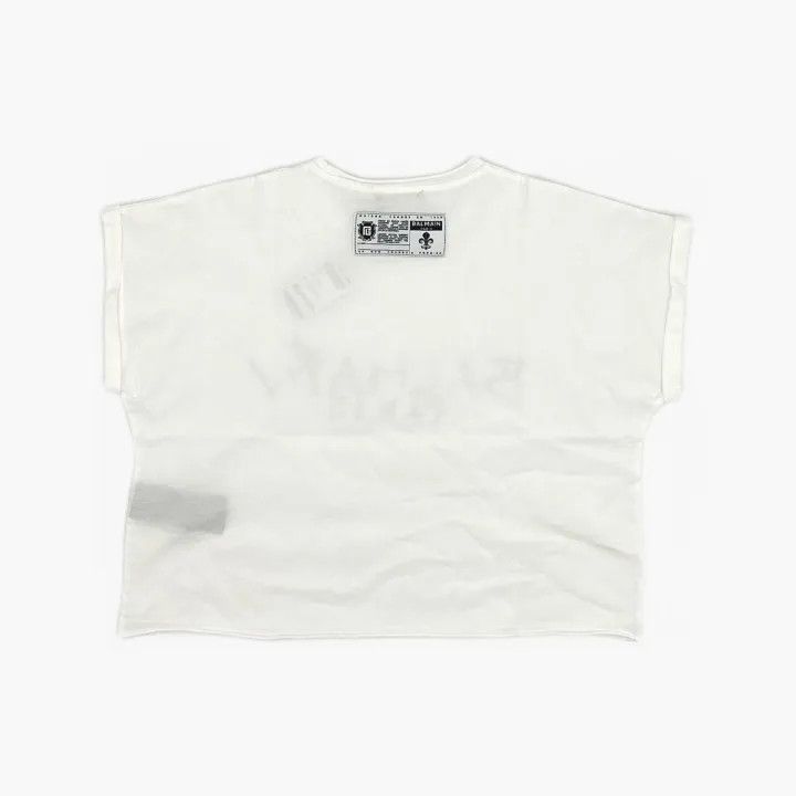 Balmain Balmain White Logo Print Short Sleeve T-Shirt -2507 Size S / US 4 / IT 40 - 3 Thumbnail