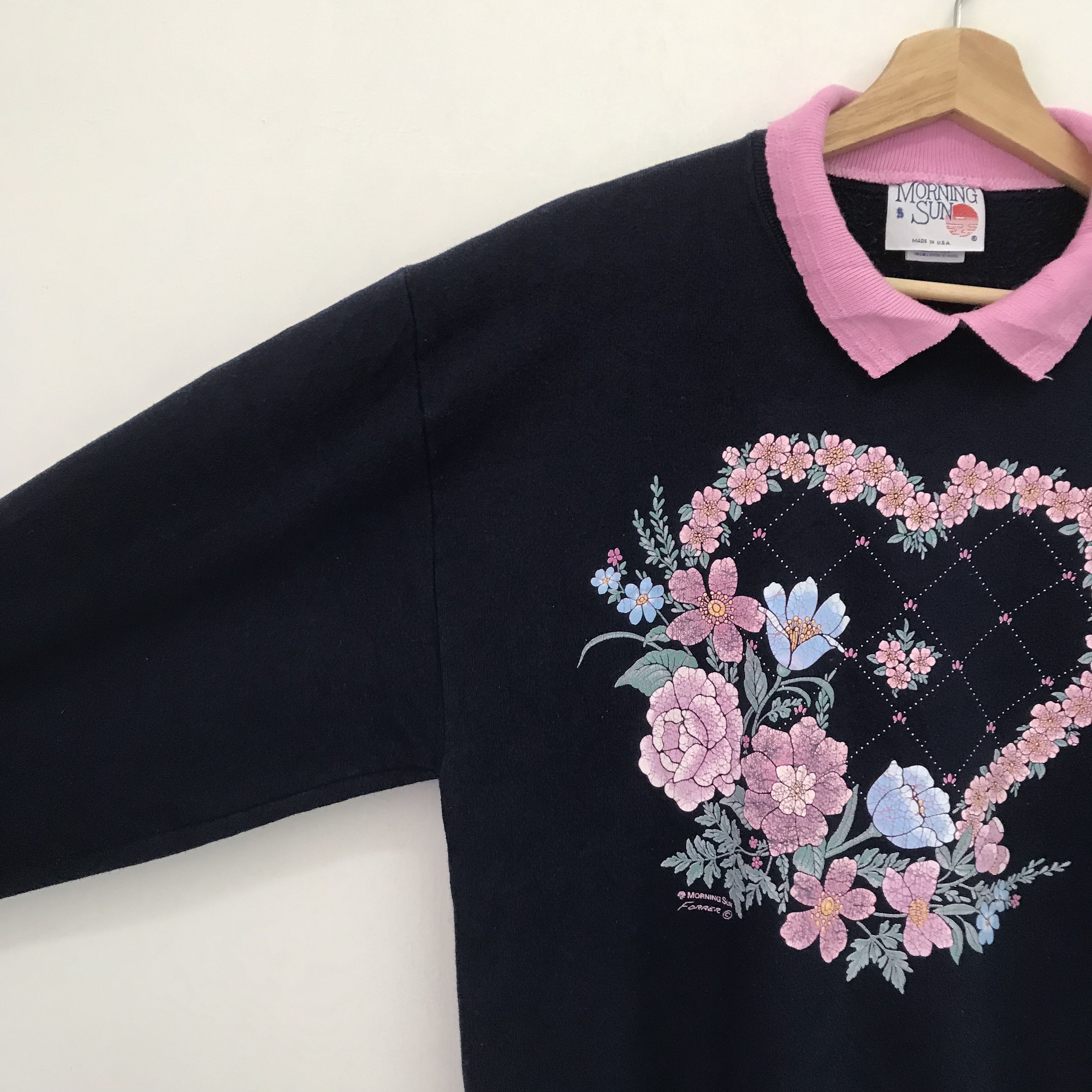 Vintage Vintage 90's Morning Sun Blue Sweatshirt Medium - 633 Size US M / EU 48-50 / 2 - 4 Thumbnail