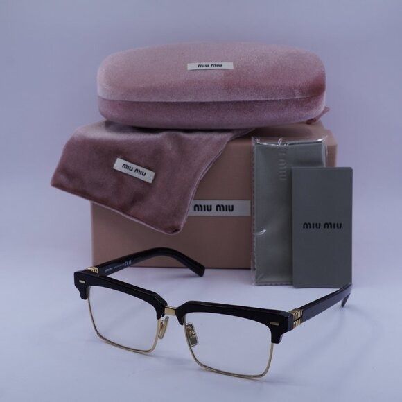 Miu Miu Miu Miu MU10ZS 1AB08N Sunglasses Black Browline Frame Size ONE SIZE - 1 Thumbnail