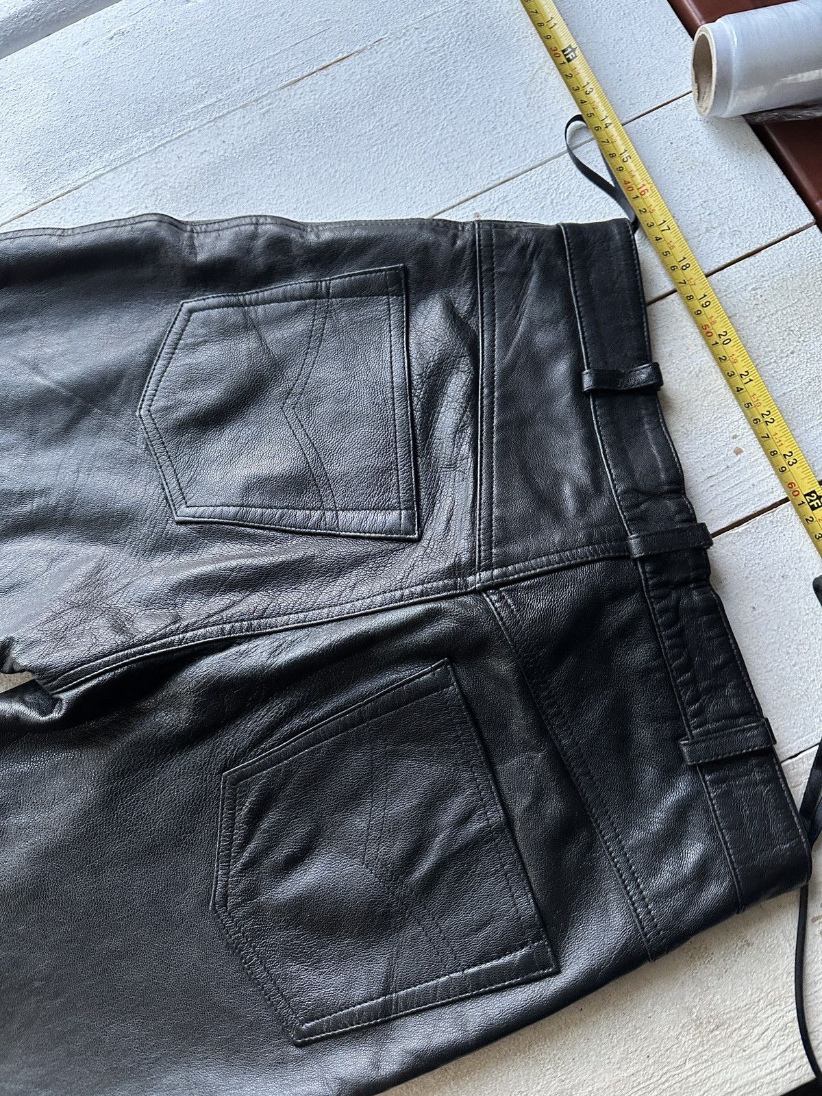 Leather 🚨GRAIL LEATHER PANTS RACING VNTG Cowboy Biker Leather Pants Size US 30 / EU 46 - 9 Thumbnail