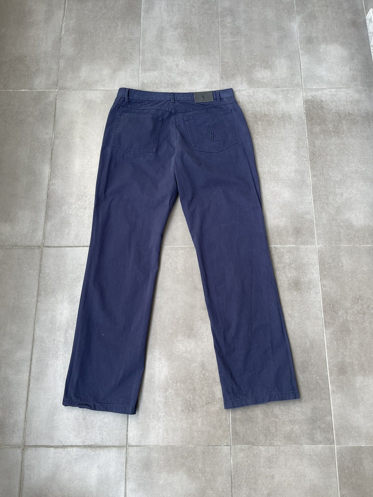 Saint Laurent Paris Yves Saint Laurent Pour Homme Navy Denim Casual Pants Size US 34 / EU 50 - 10 Thumbnail