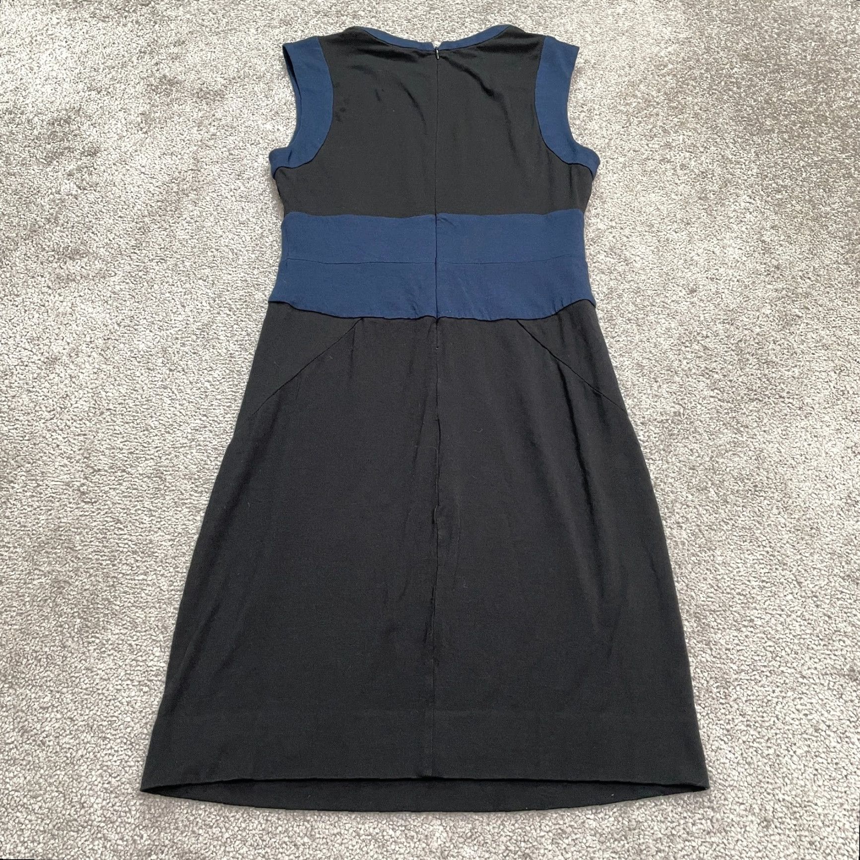Diane von Furstenberg VINTAGE Diane von Furstenberg DVF Midi Sheath Dress Womens 4 Black Blue Sleeveless Casual Spring Summer Size S / US 4 / IT 40 - 2 Thumbnail