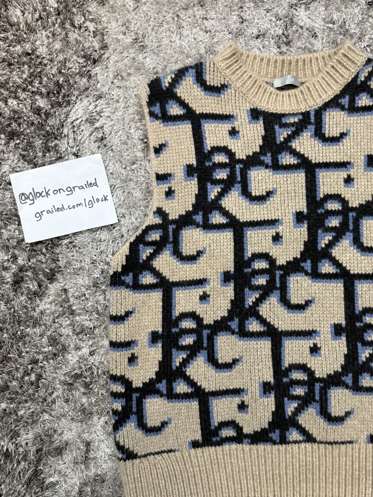 Dior × Travis Scott Dior x Travis Scott Cashmere Oblique Monogram Knit Vest Size US M / EU 48-50 / 2 - 3 Thumbnail